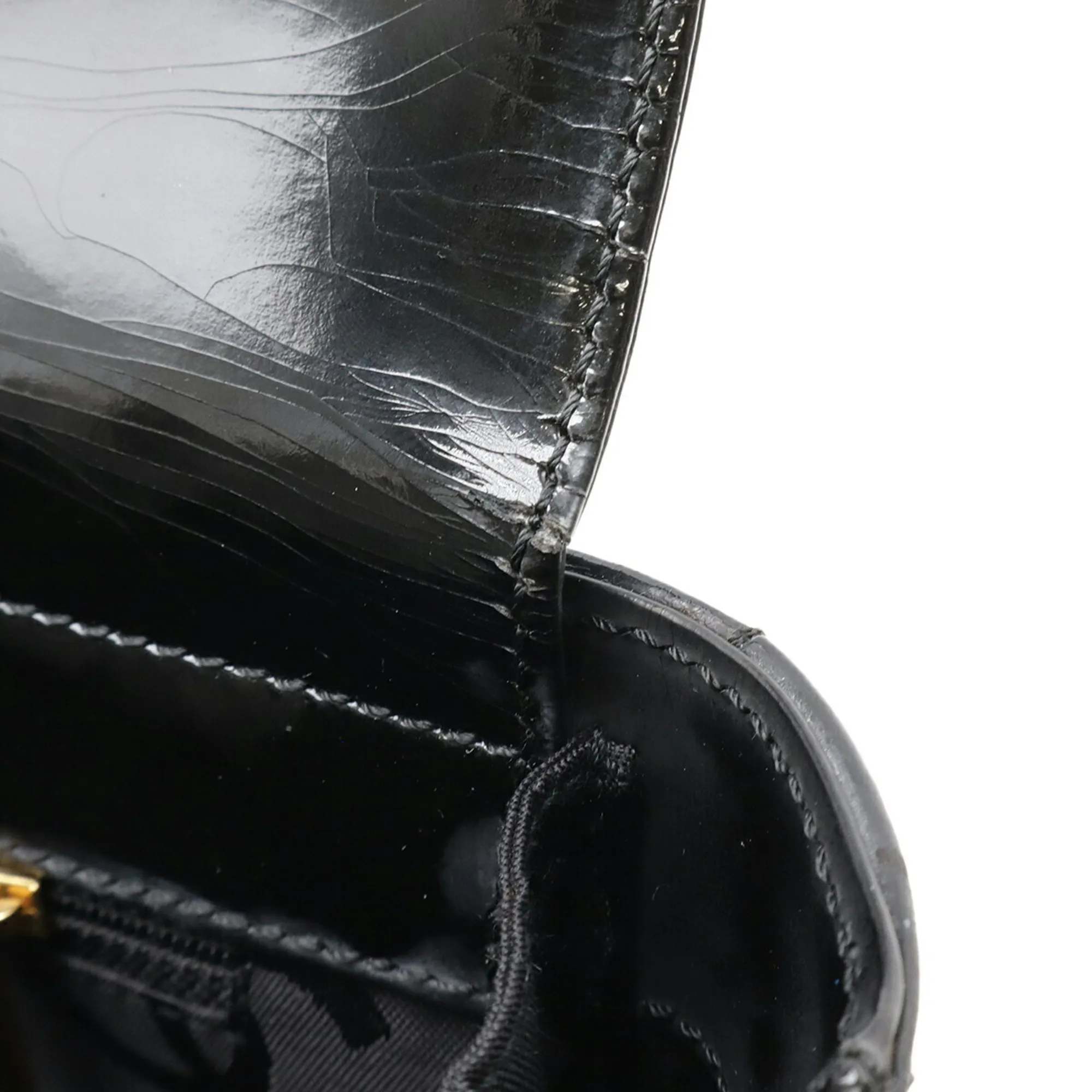 CHANEL Black Leather Logo Shoulder Bag