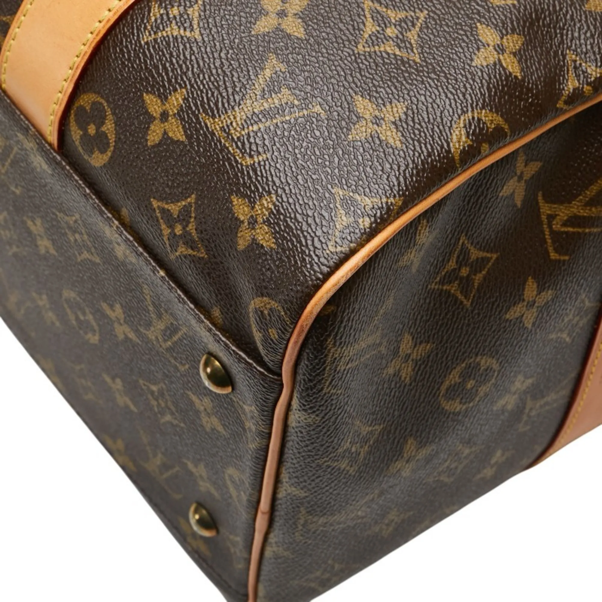 LOUIS VUITTON Brown Monogram Leather Boston Bag
