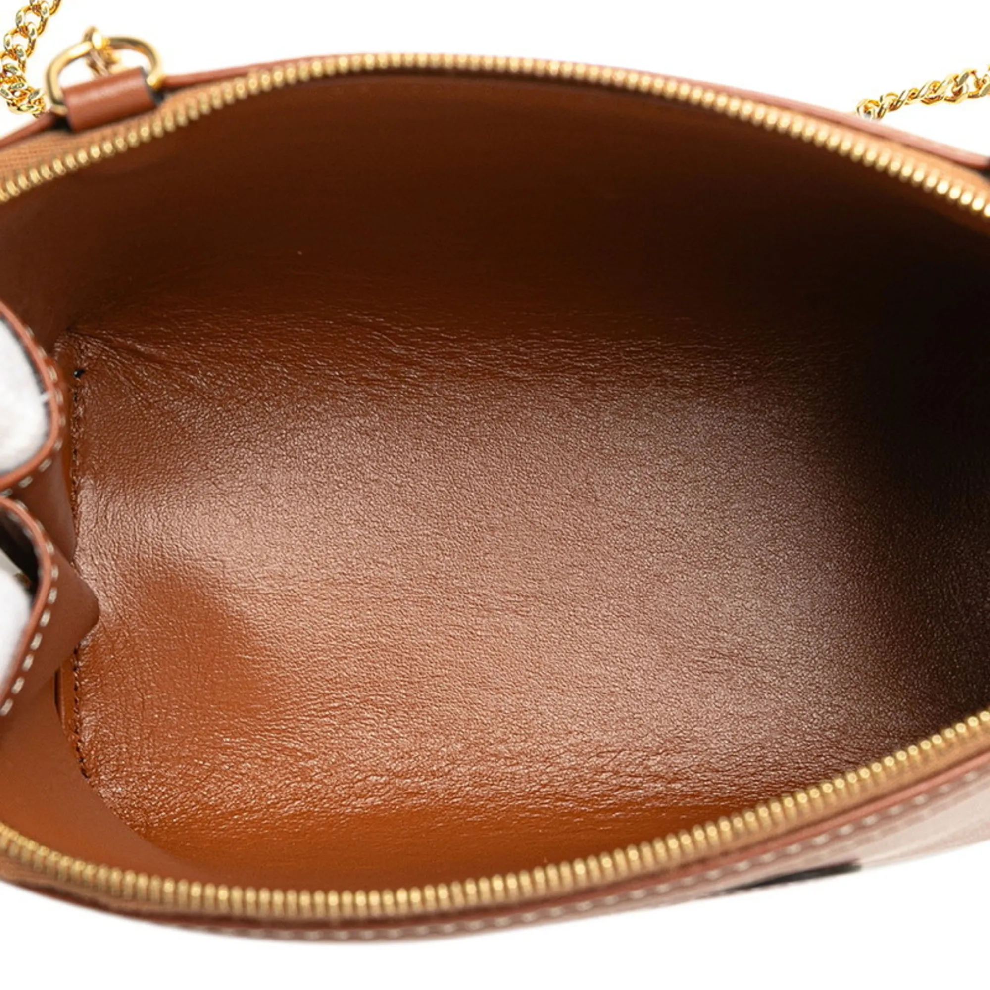 CELINE Brown Leather Shoulder Bag