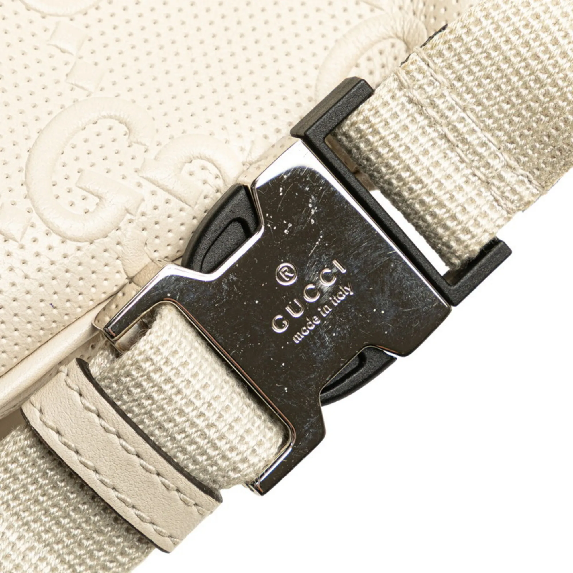 GUCCI White Leather Fanny Pack