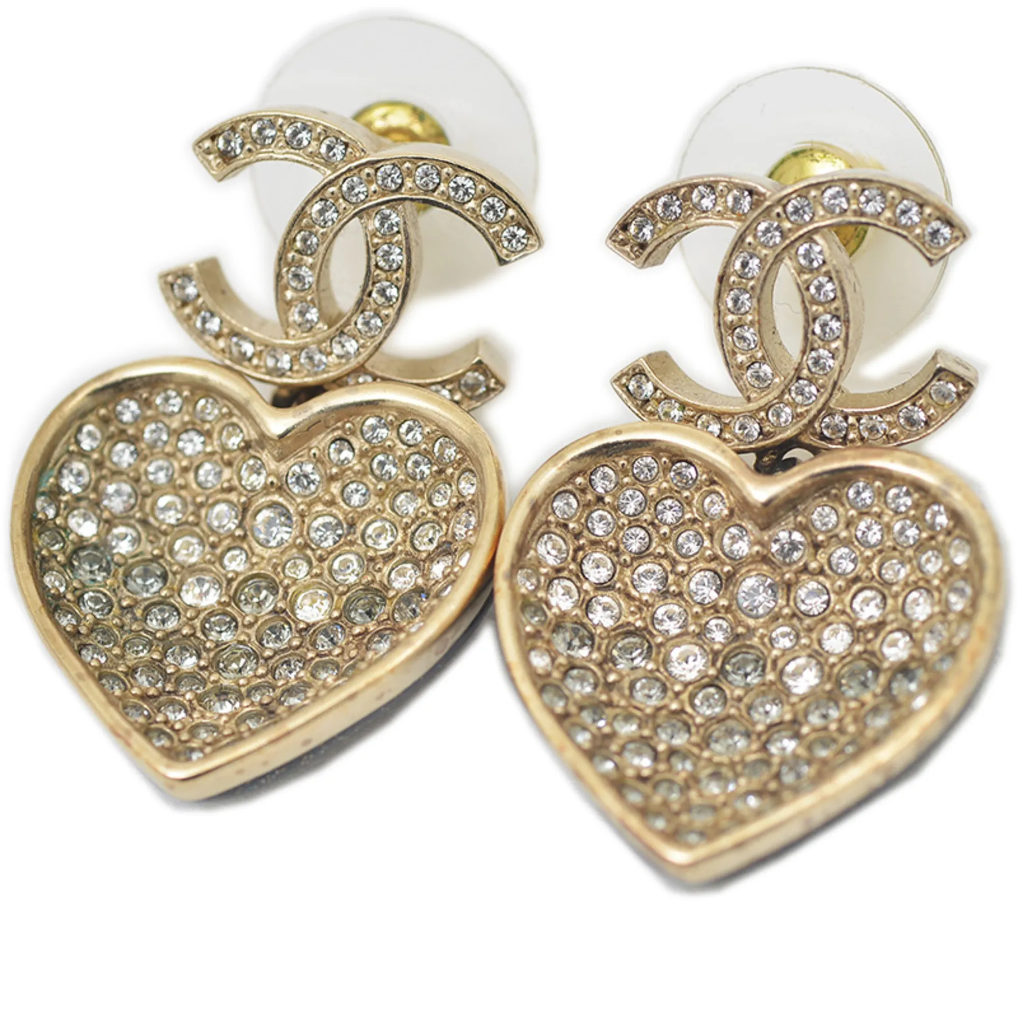 CHANEL Gold Logo Earrings