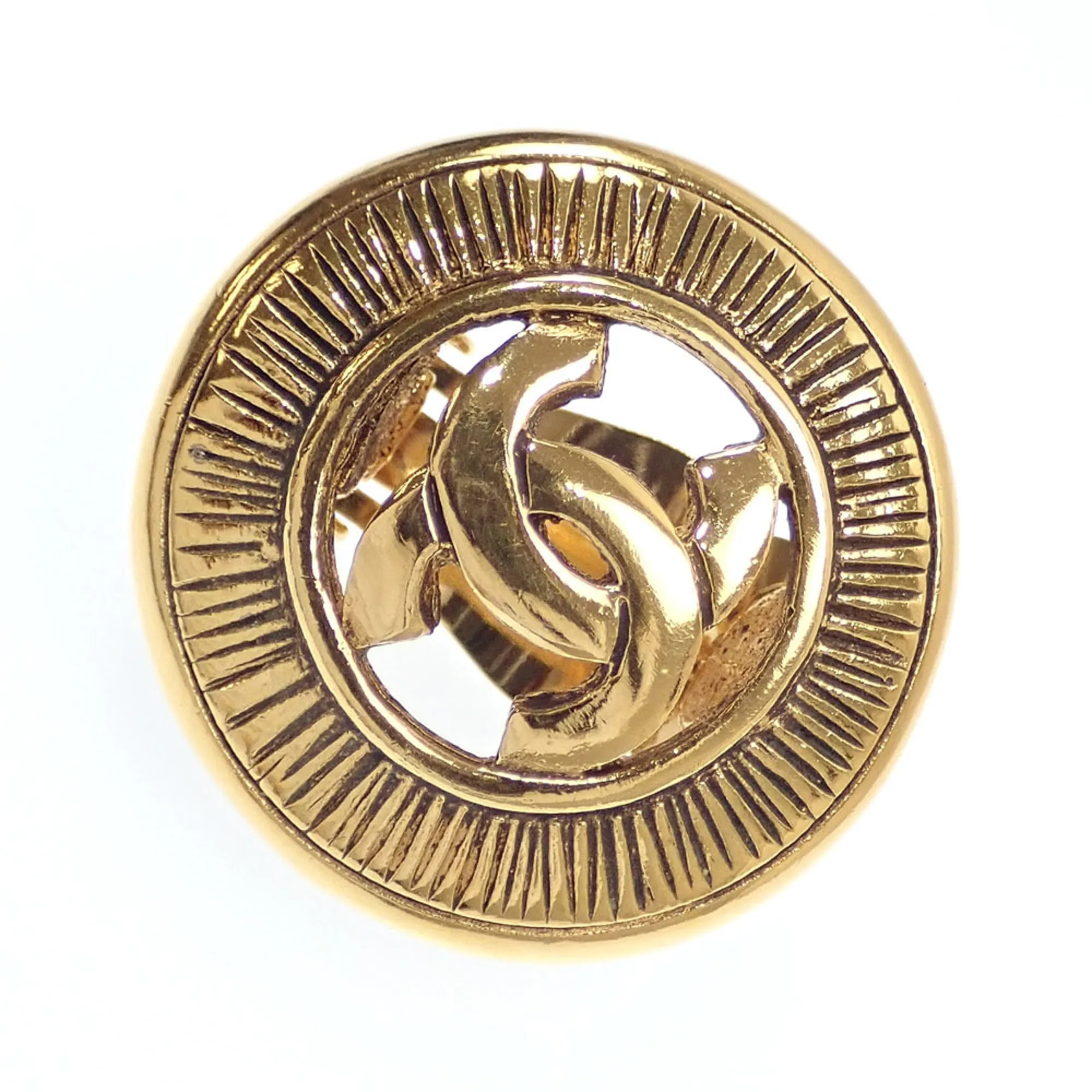 CHANEL Gold Logo Earrings