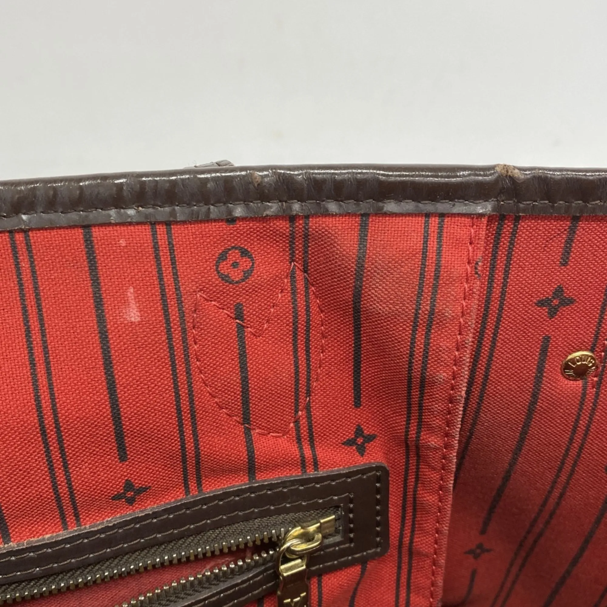 LOUIS VUITTON Brown Damier Neverfull MM Tote Bag