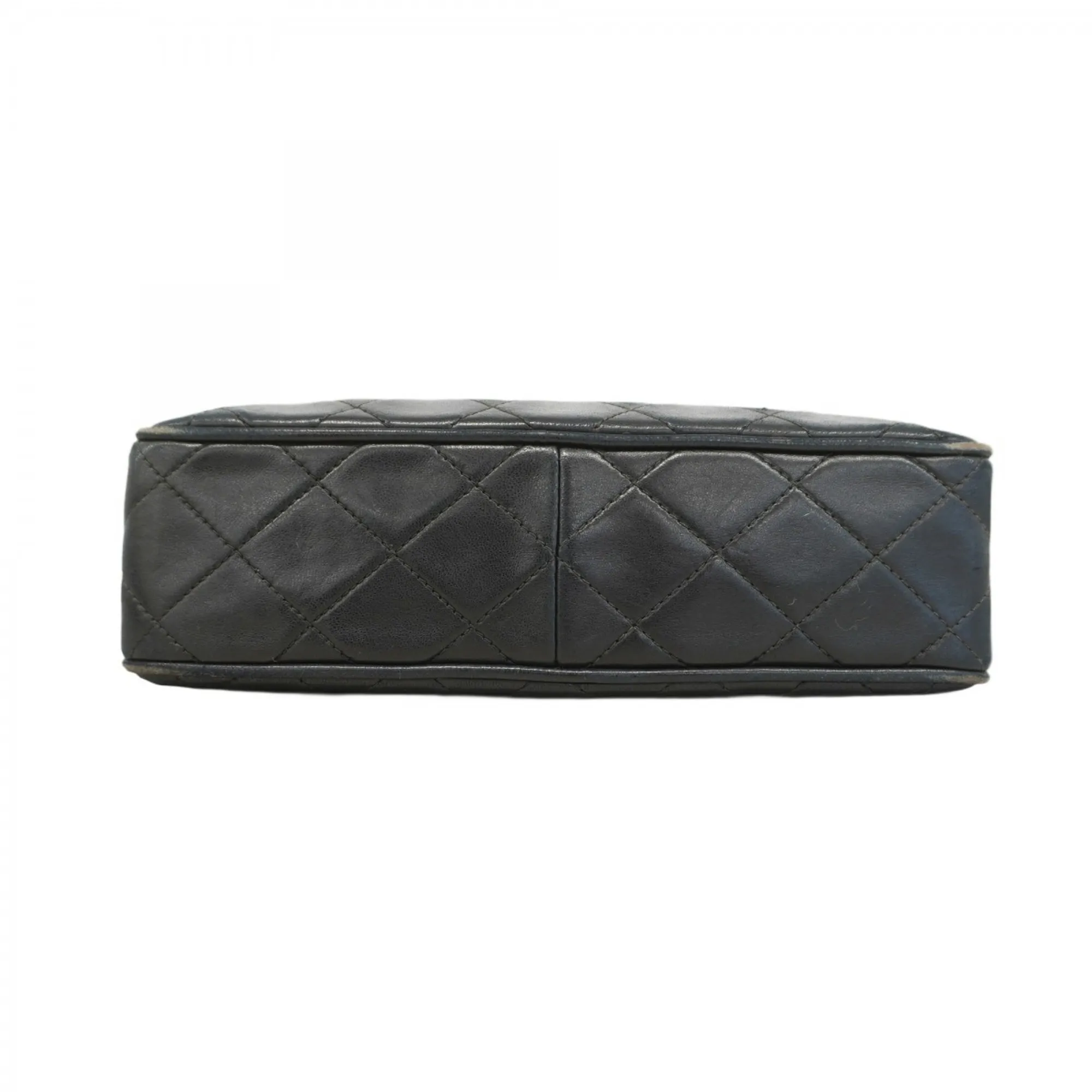 CHANEL Black Lambskin Leather Shoulder Bag