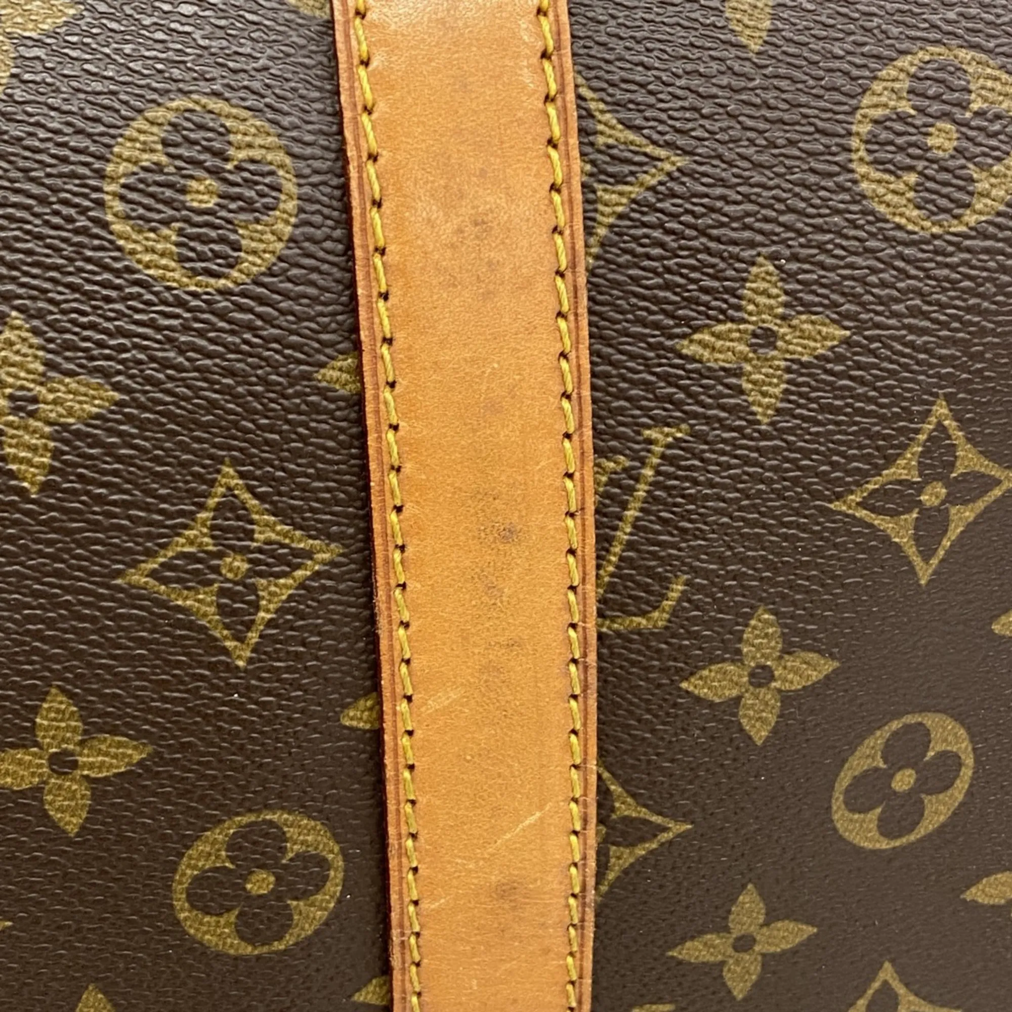 LOUIS VUITTON Brown Monogram Keepall Bandouliere 55 Boston Bag