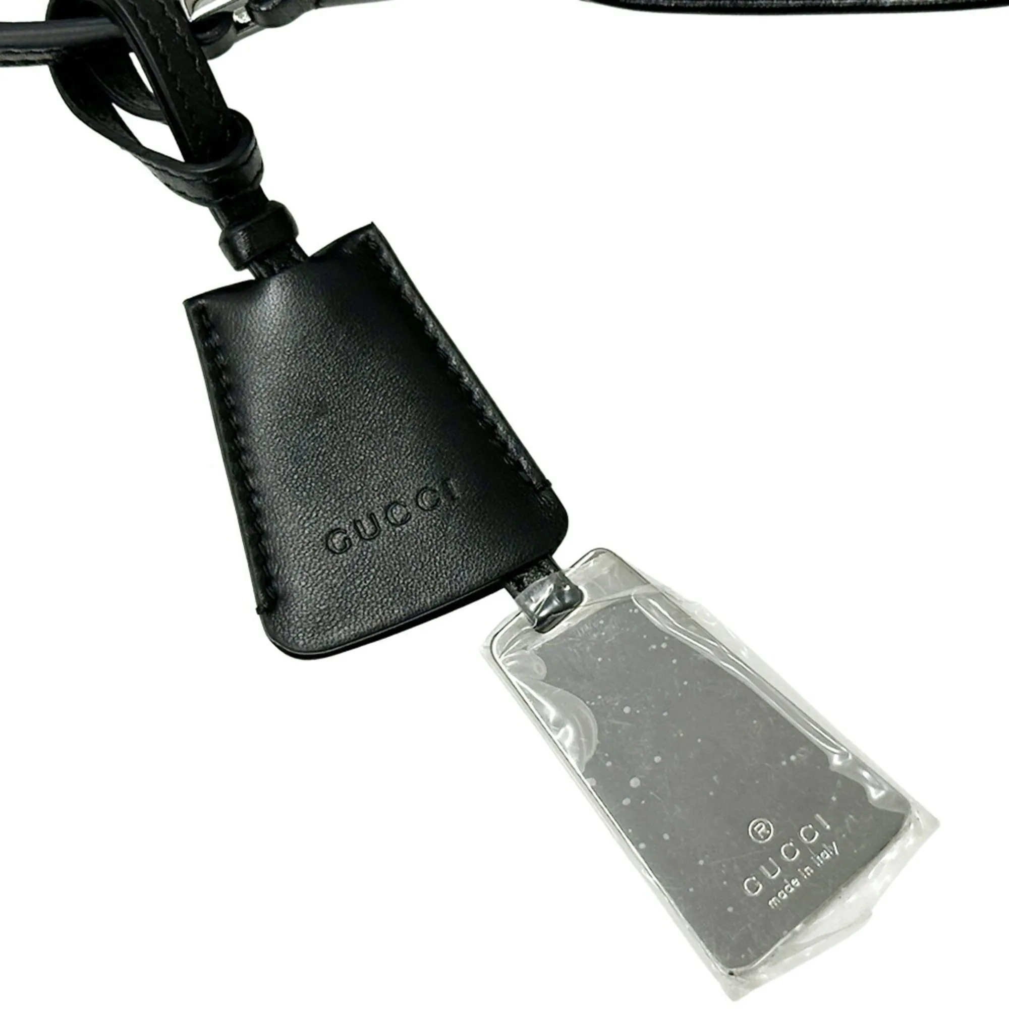 GUCCI Black Leather Horsebit Shoulder Bag