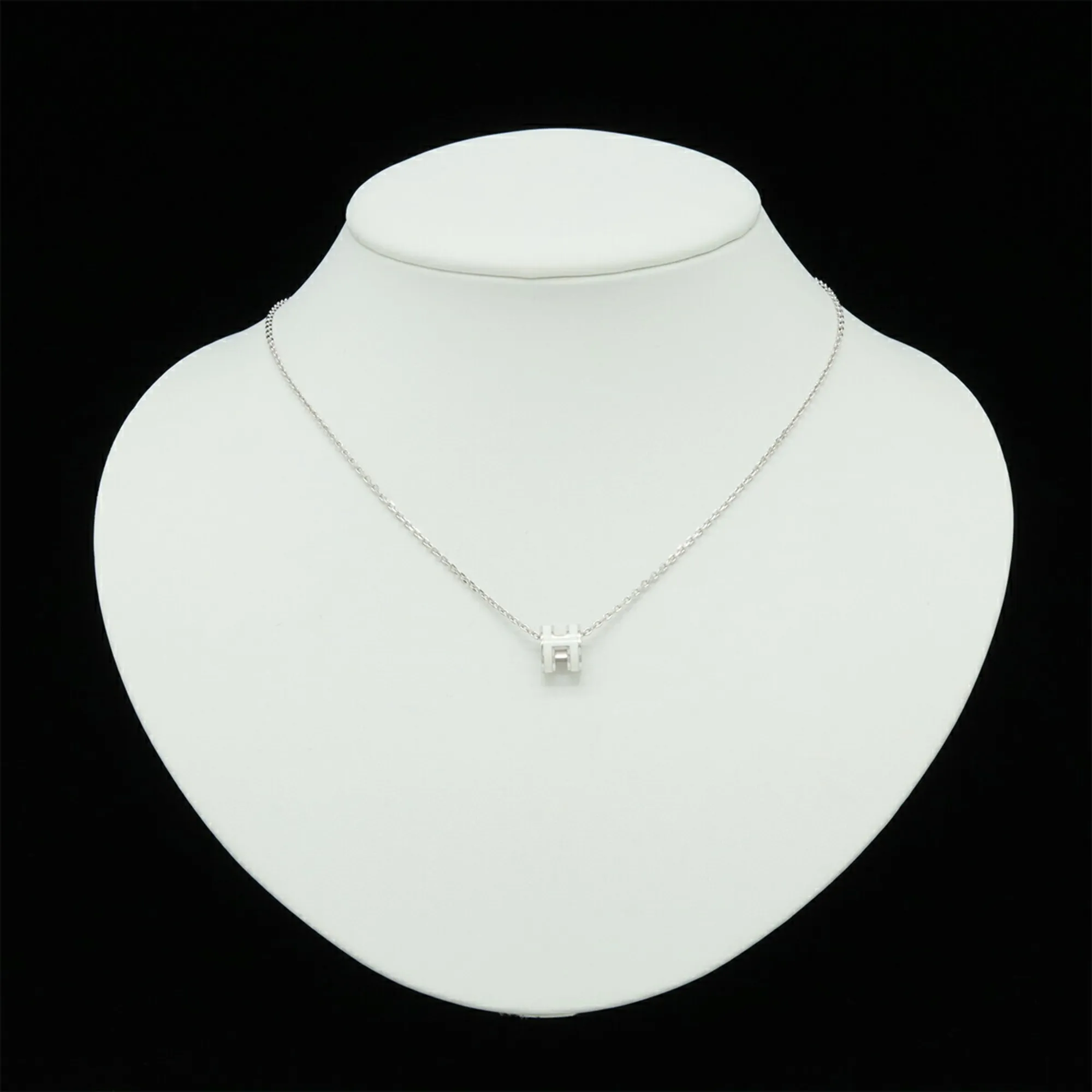 HERMES White Necklace