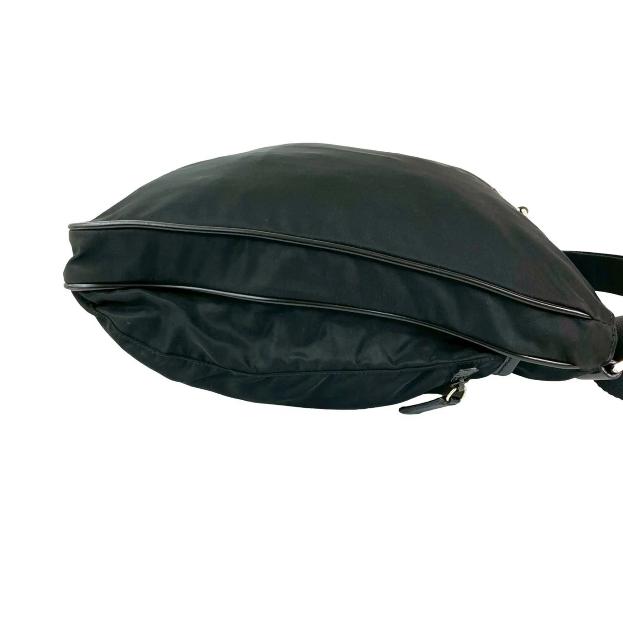 PRADA Black Leather Saffiano Shoulder Bag