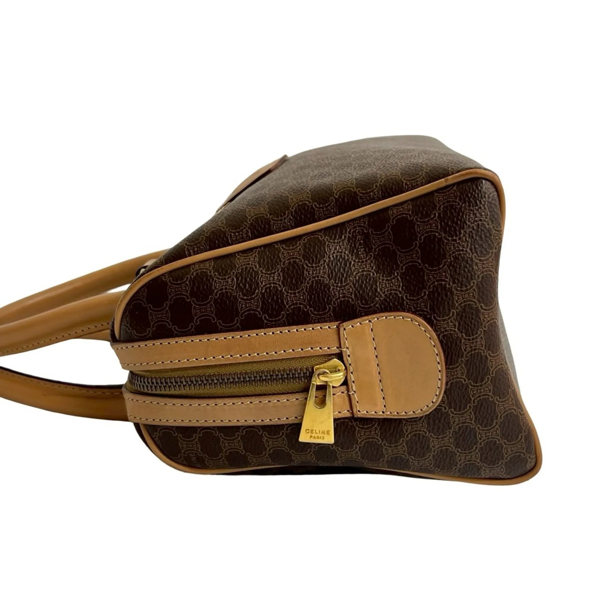CELINE Brown Leather Boston Bag