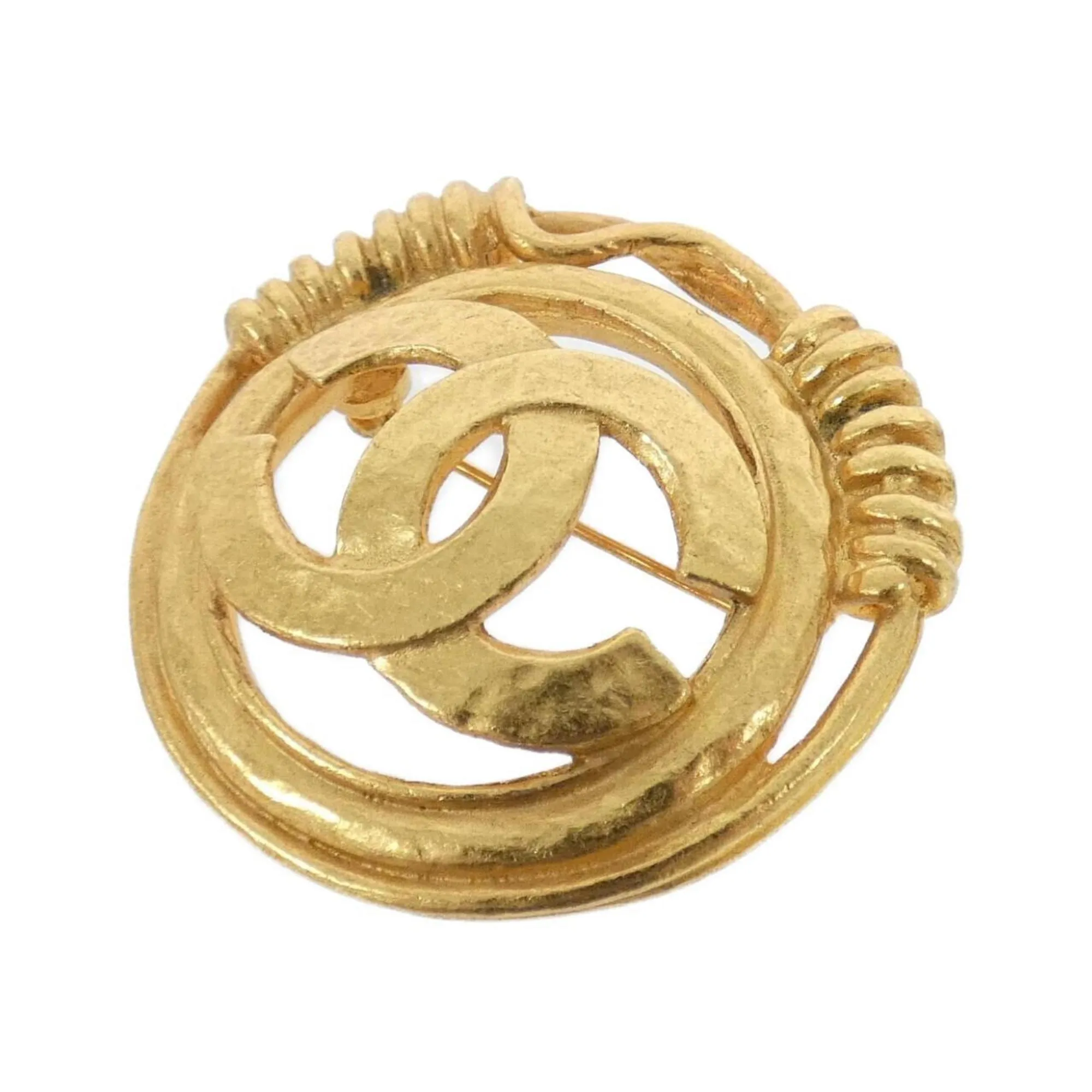 CHANEL Gold Brooch