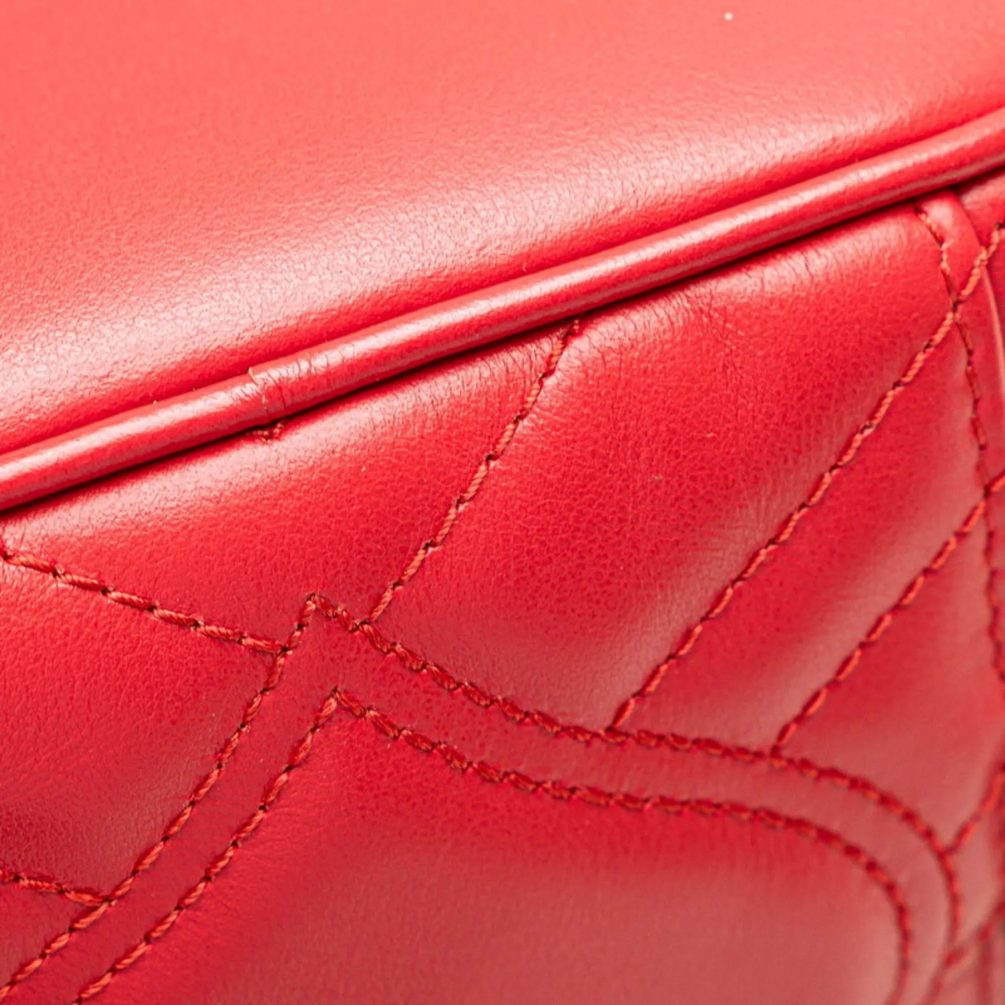 GUCCI Red Leather GG Marmont Backpack