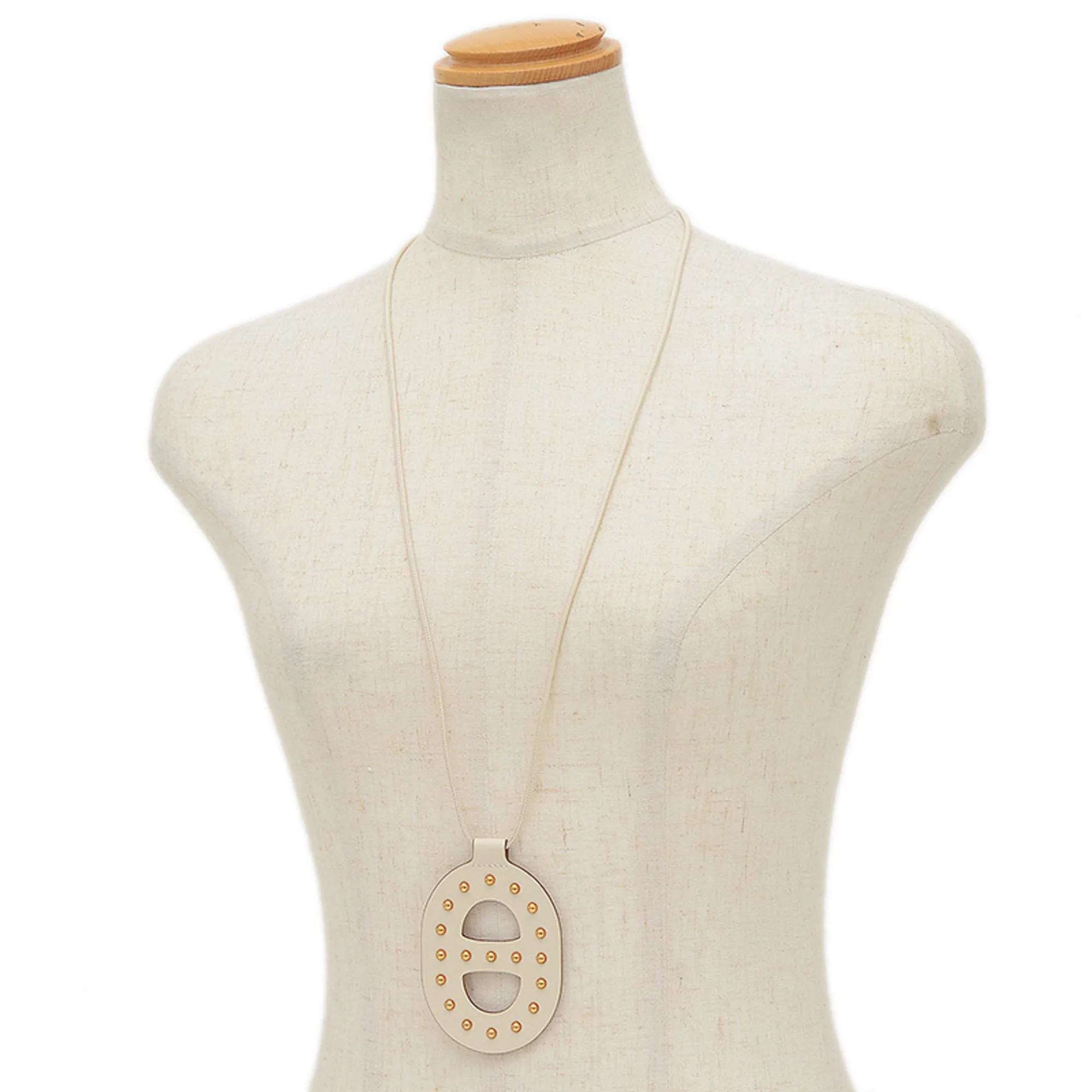 HERMES White Necklace