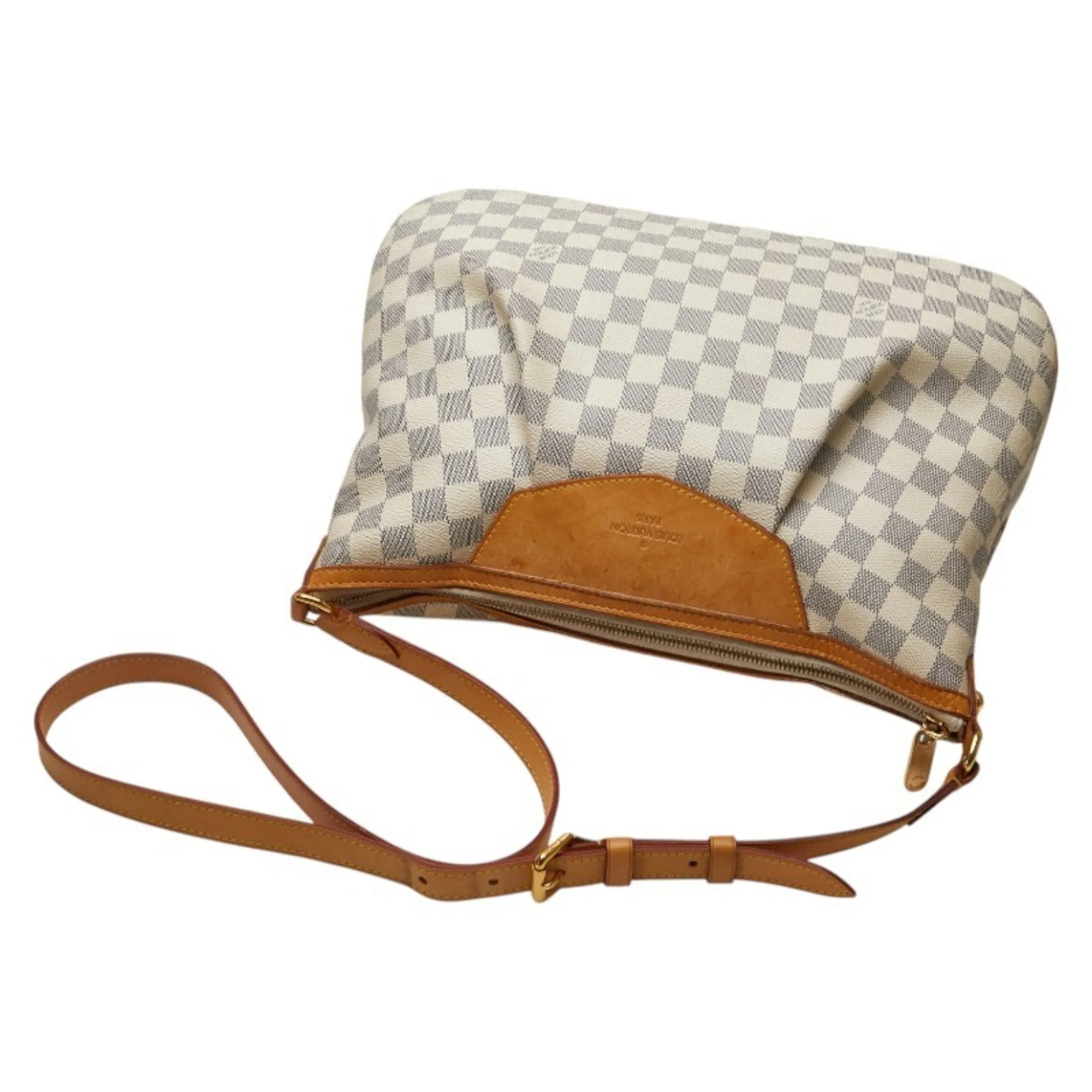 LOUIS VUITTON White Damier Leather Shoulder Bag