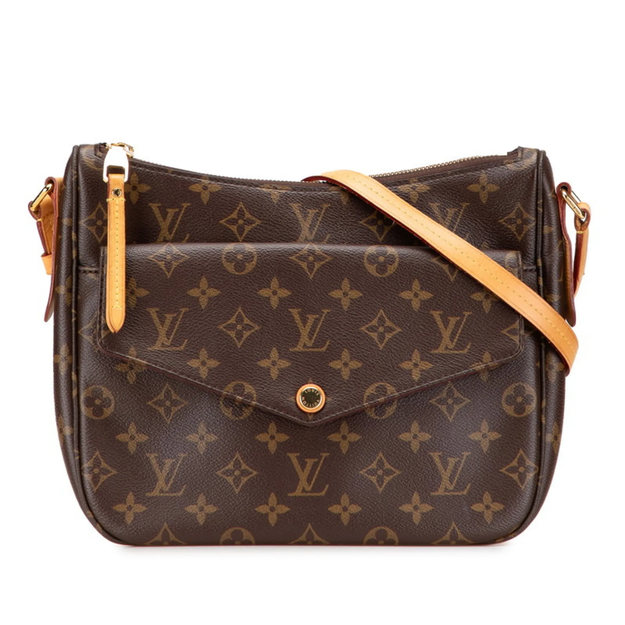 LOUIS VUITTON Brown Monogram Leather Shoulder Bag