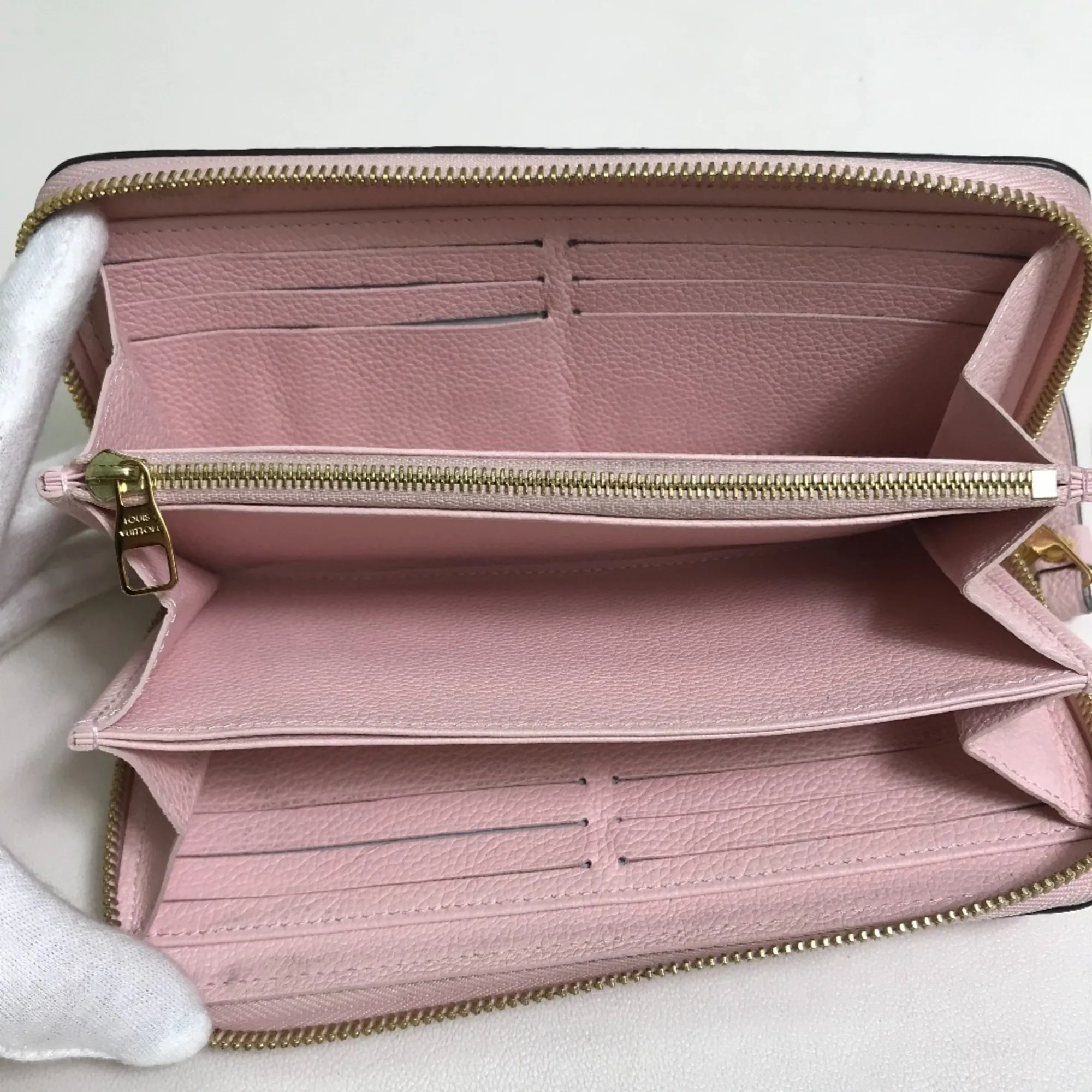 LOUIS VUITTON Pink Monogram Leather Wallet