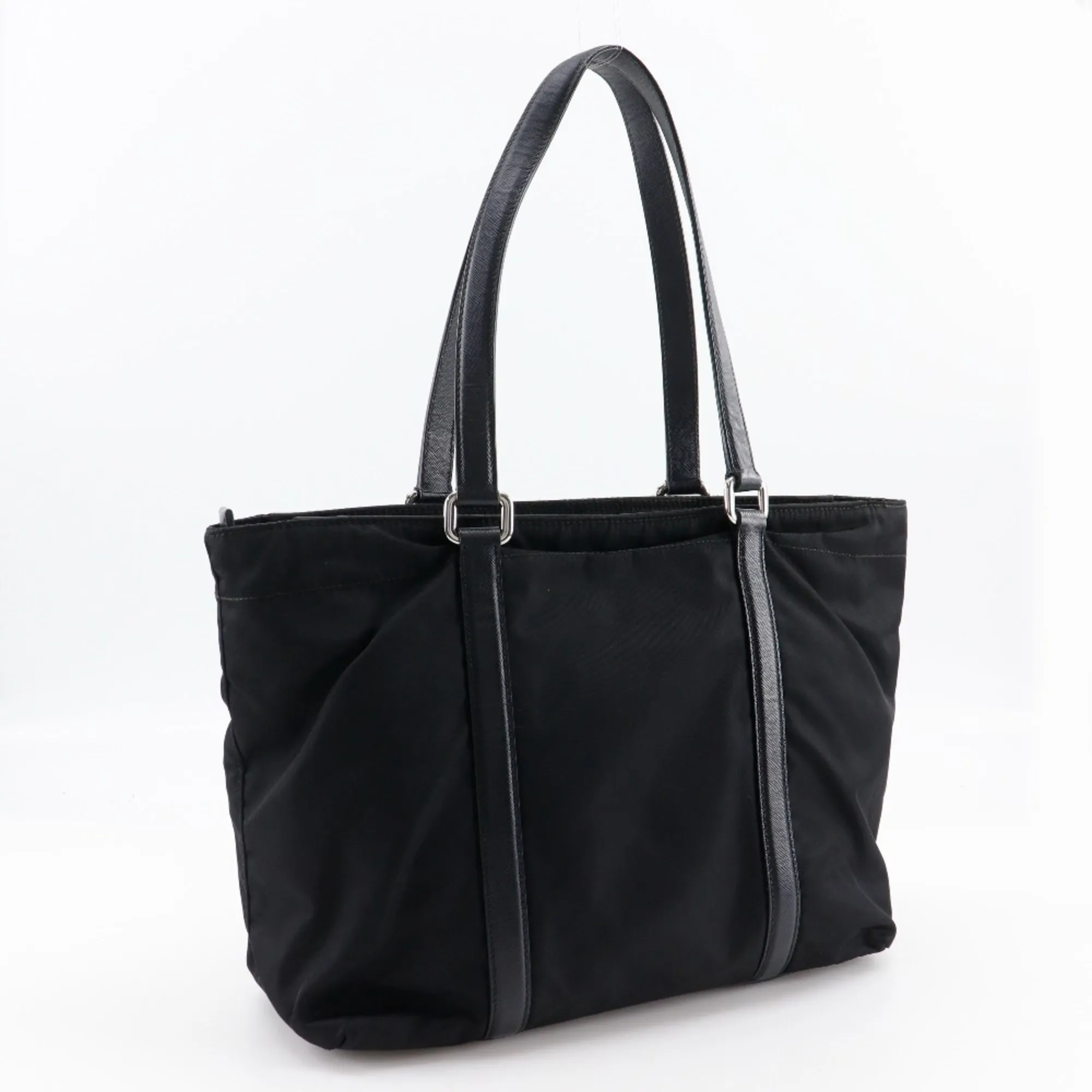 PRADA Black Leather Tote Bag