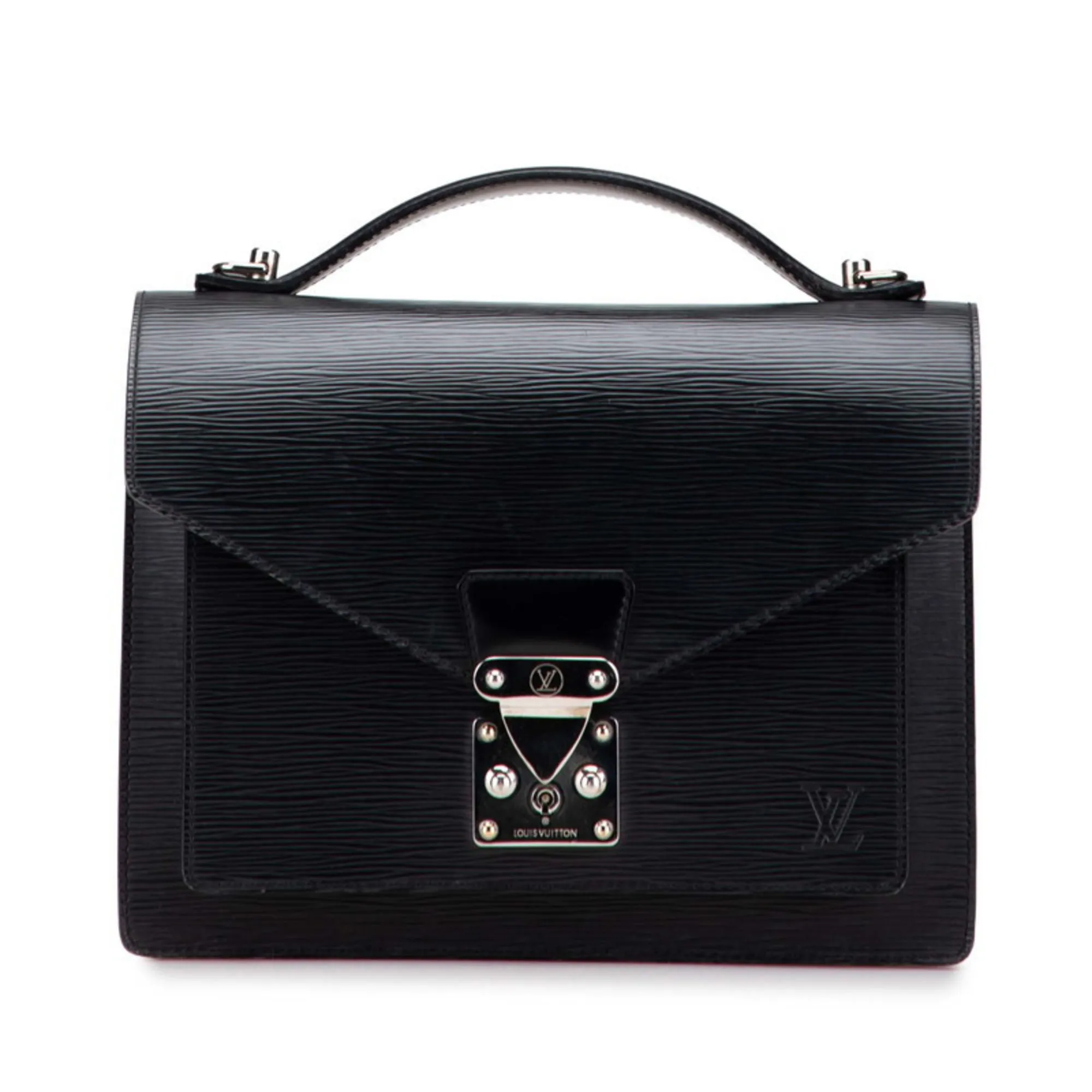 LOUIS VUITTON Black Leather Bag