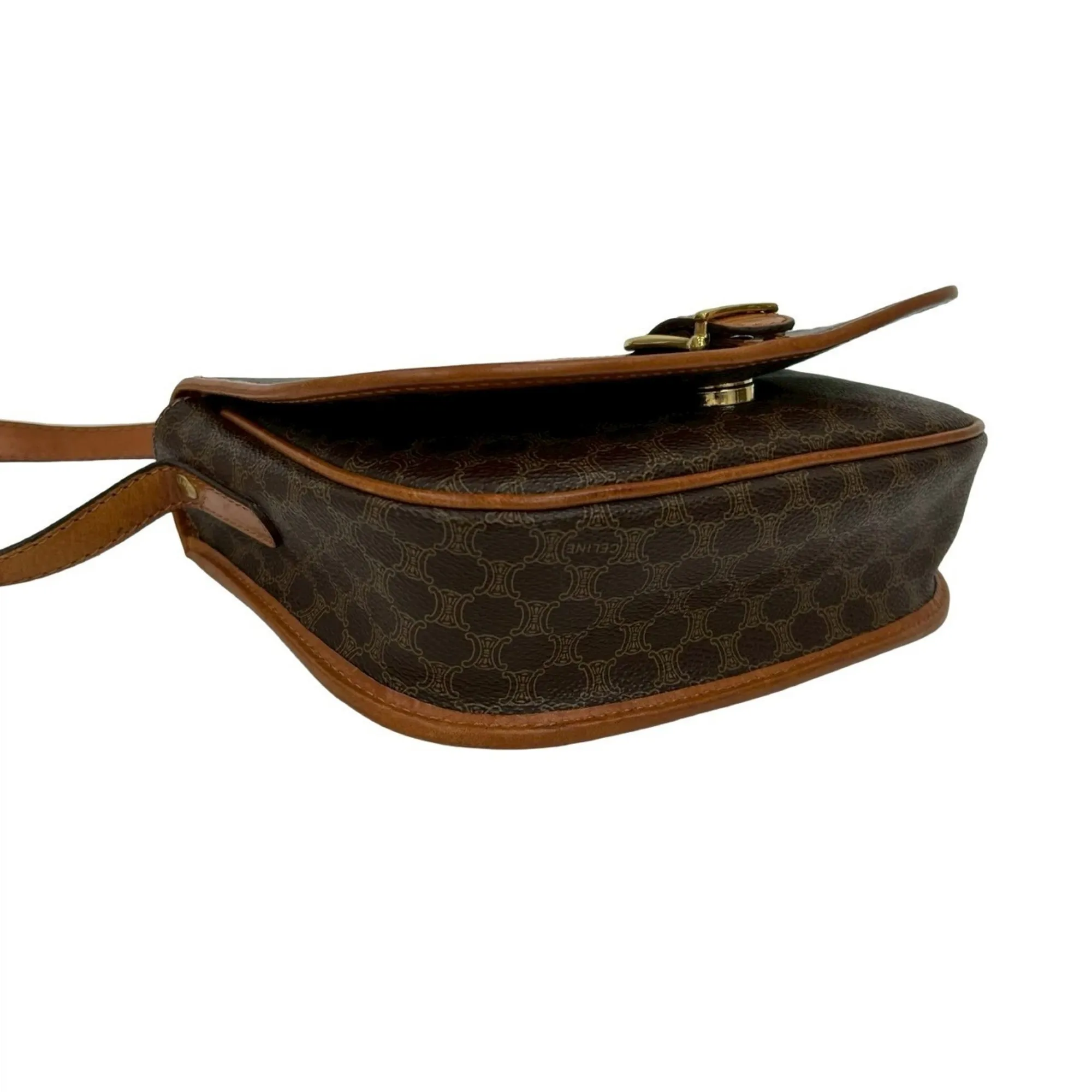 CELINE Brown Leather Shoulder Bag