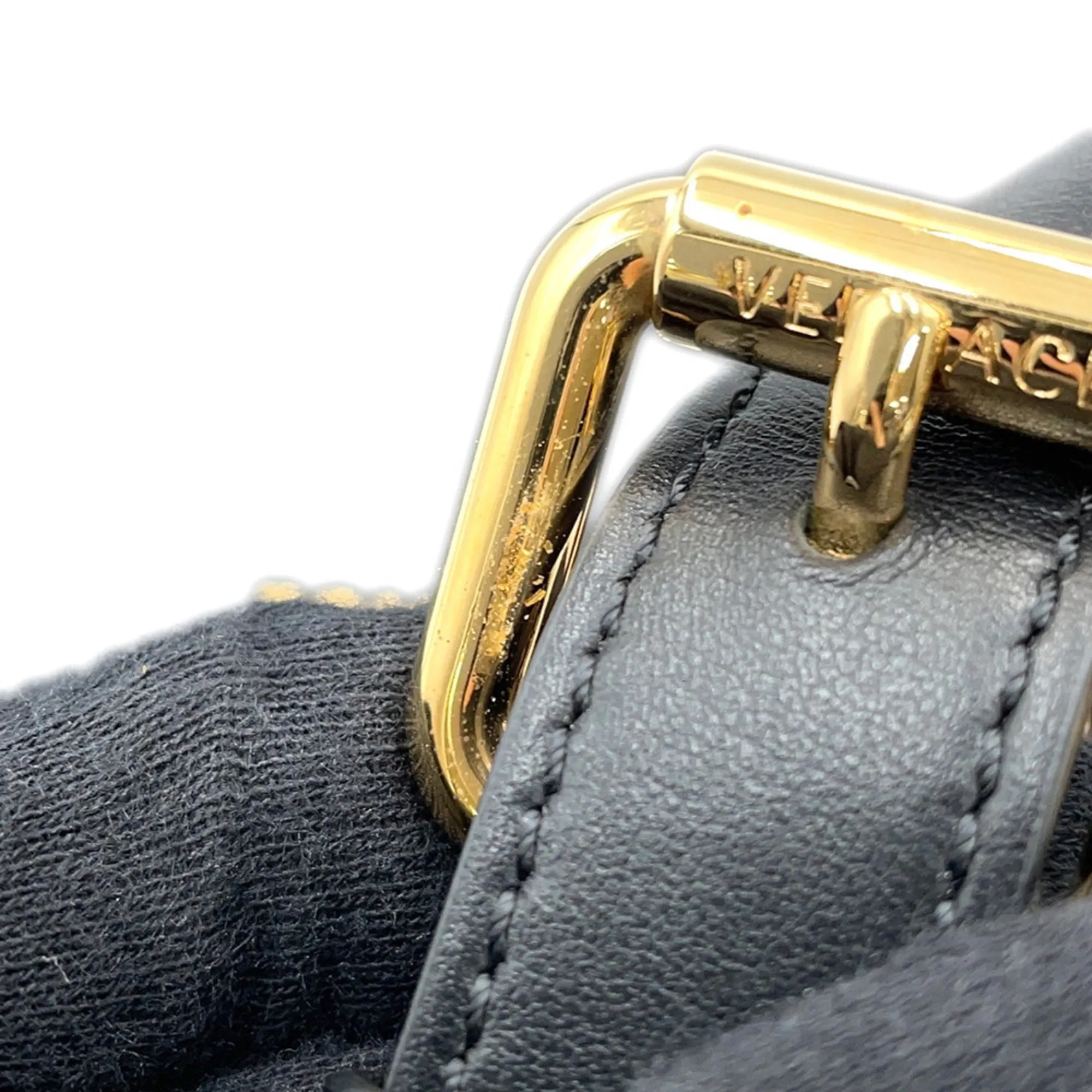 VERSACE Black Leather Shoulder Bag