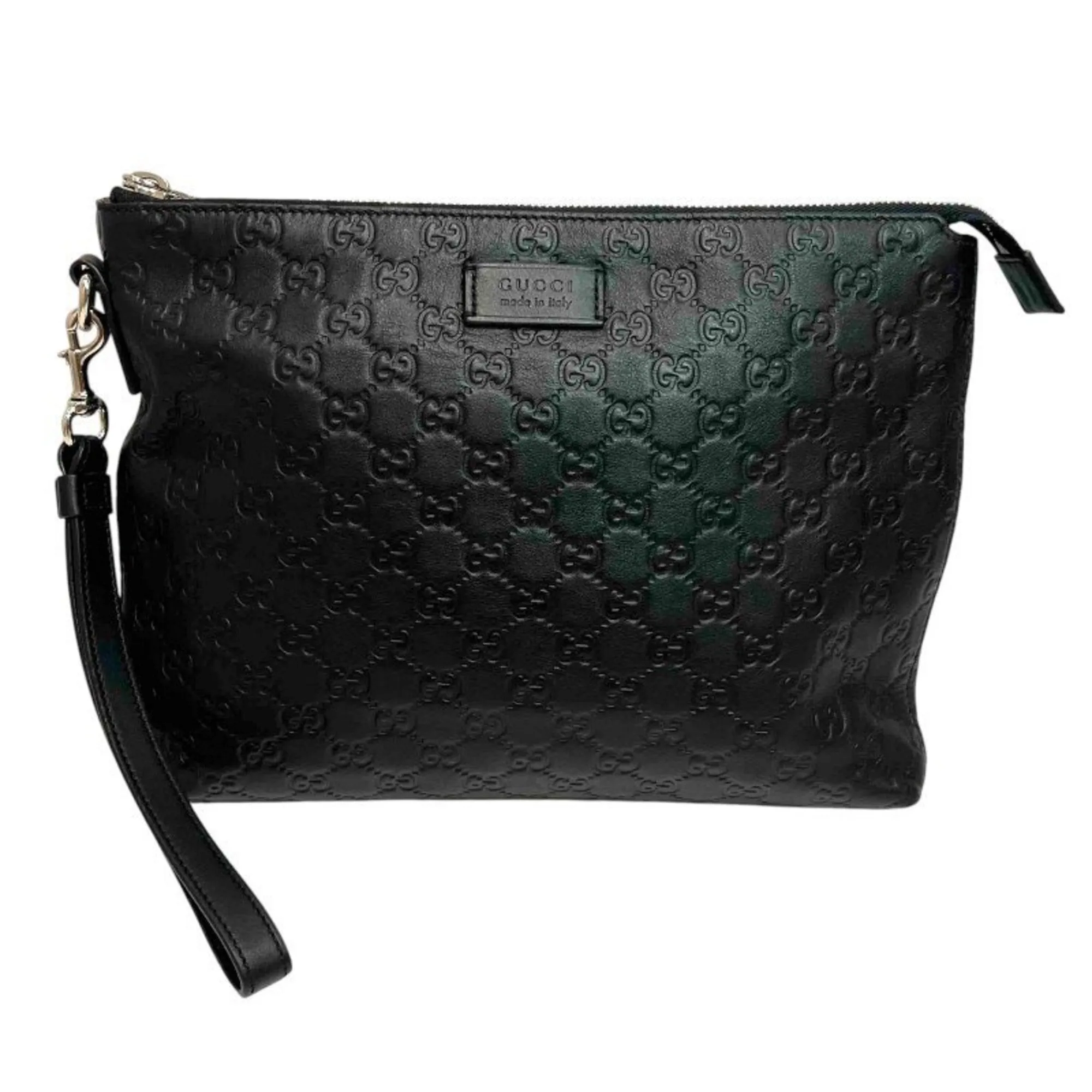 GUCCI Black Leather Clutch Bag