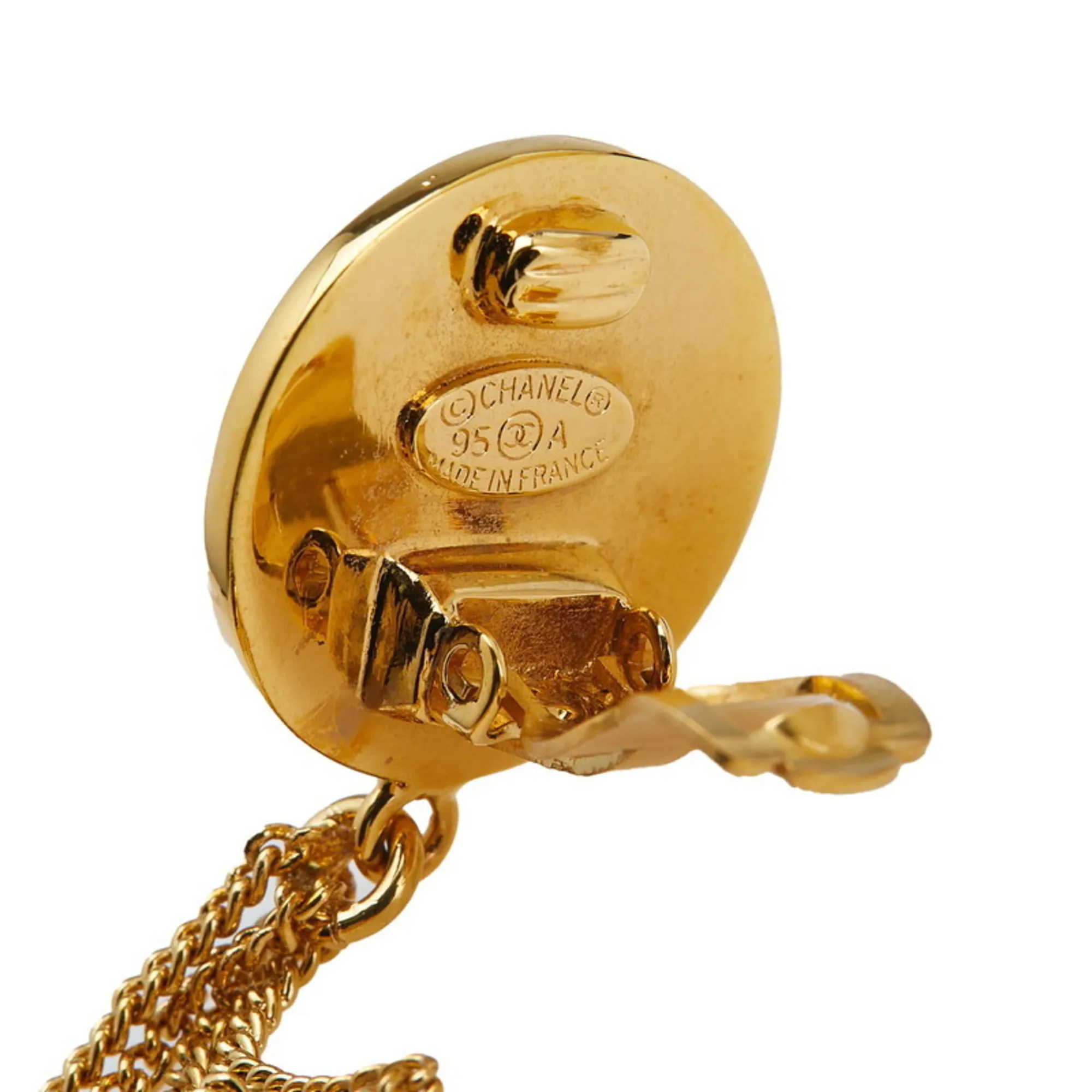 CHANEL Vintage Gold Logo Earrings