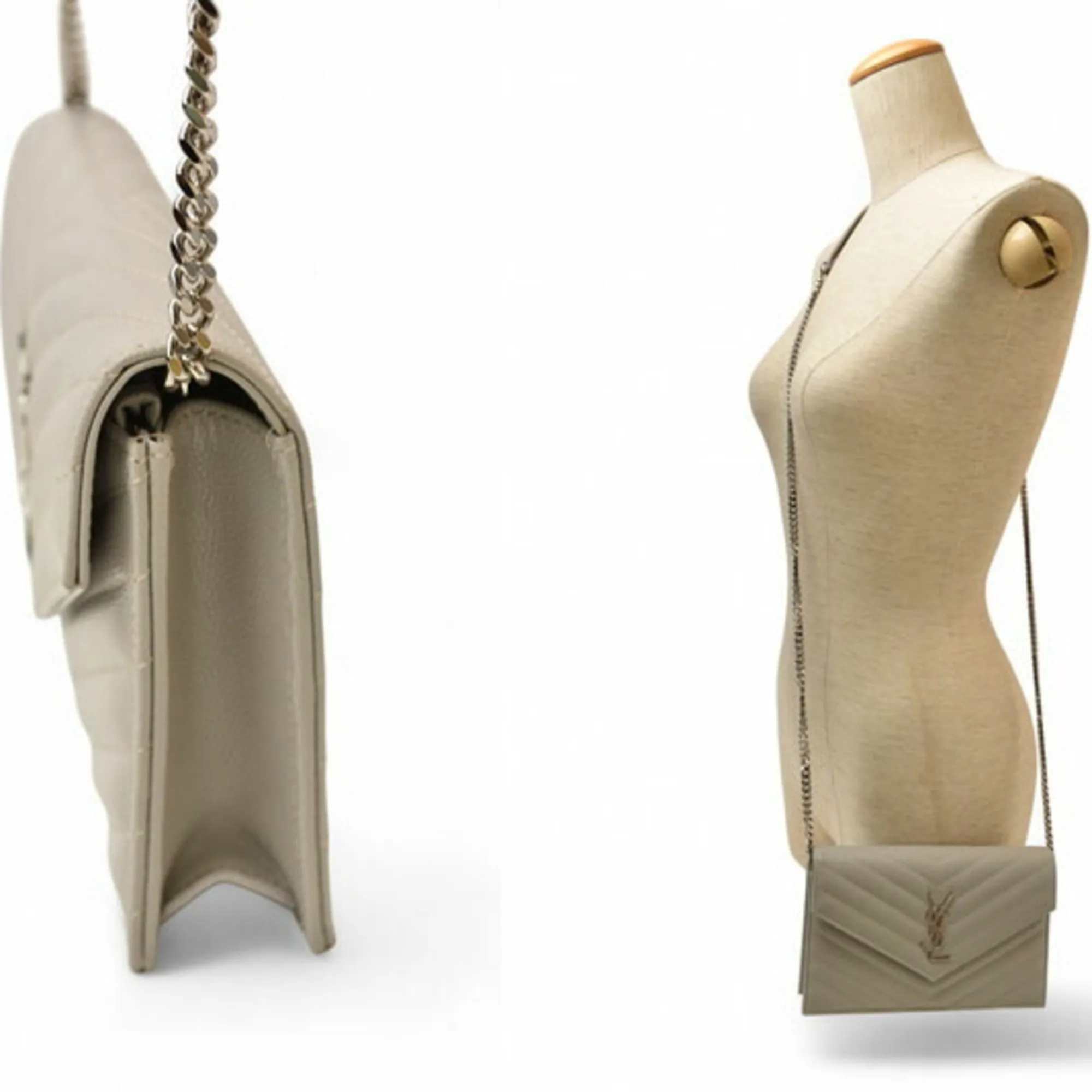 SAINT LAURENT Gray Monogram Wallet