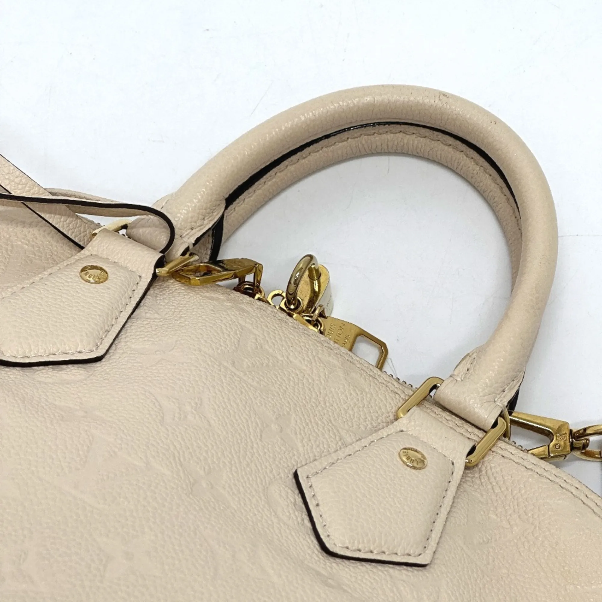 LOUIS VUITTON Cream Monogram Leather Alma Bag