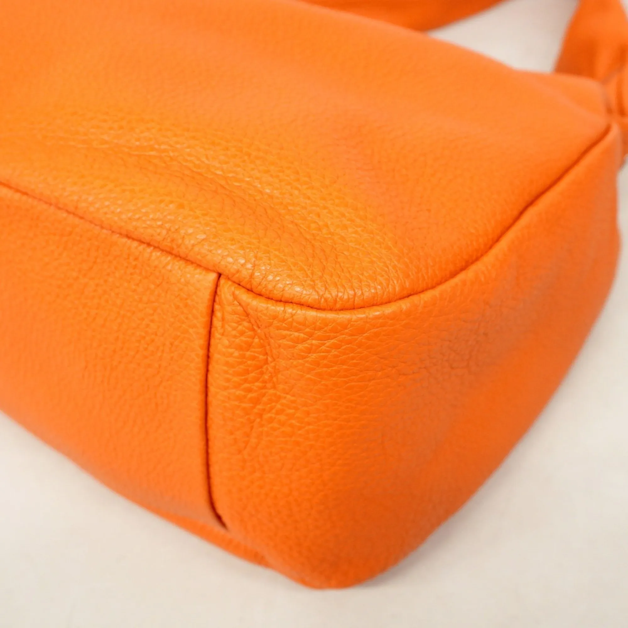 PRADA Orange Leather Shoulder Bag
