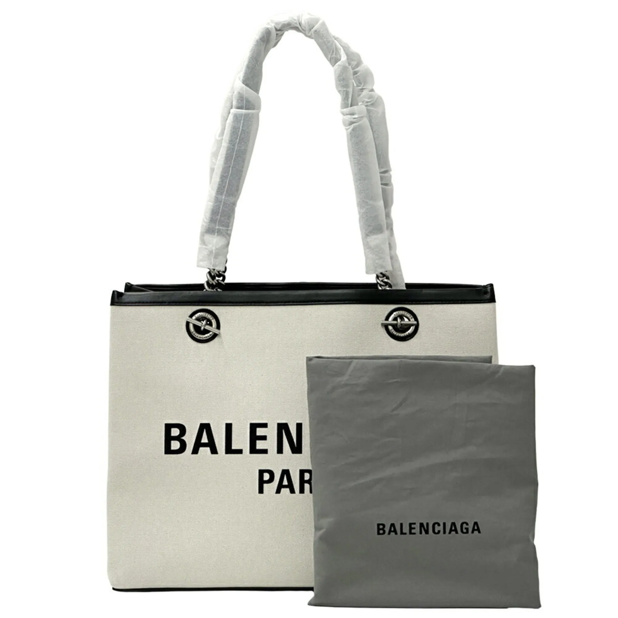BALENCIAGA Black Leather Tote Bag