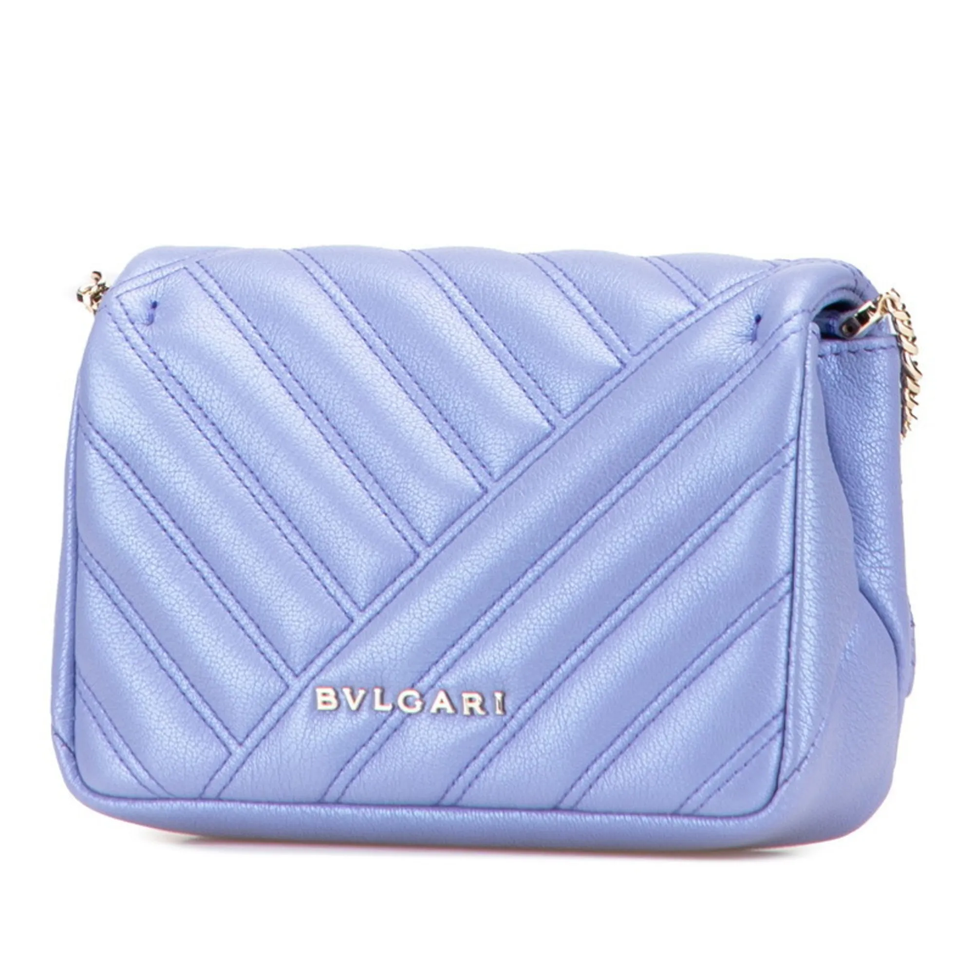 BVLGARI Purple Leather Shoulder Bag