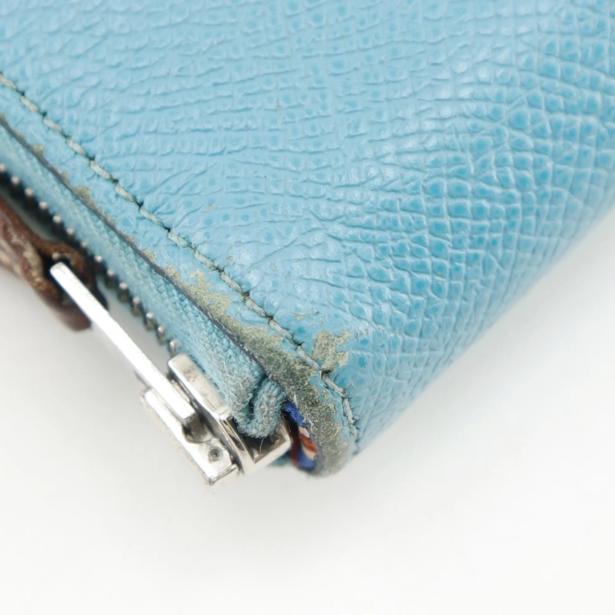 HERMES Blue Leather Wallet