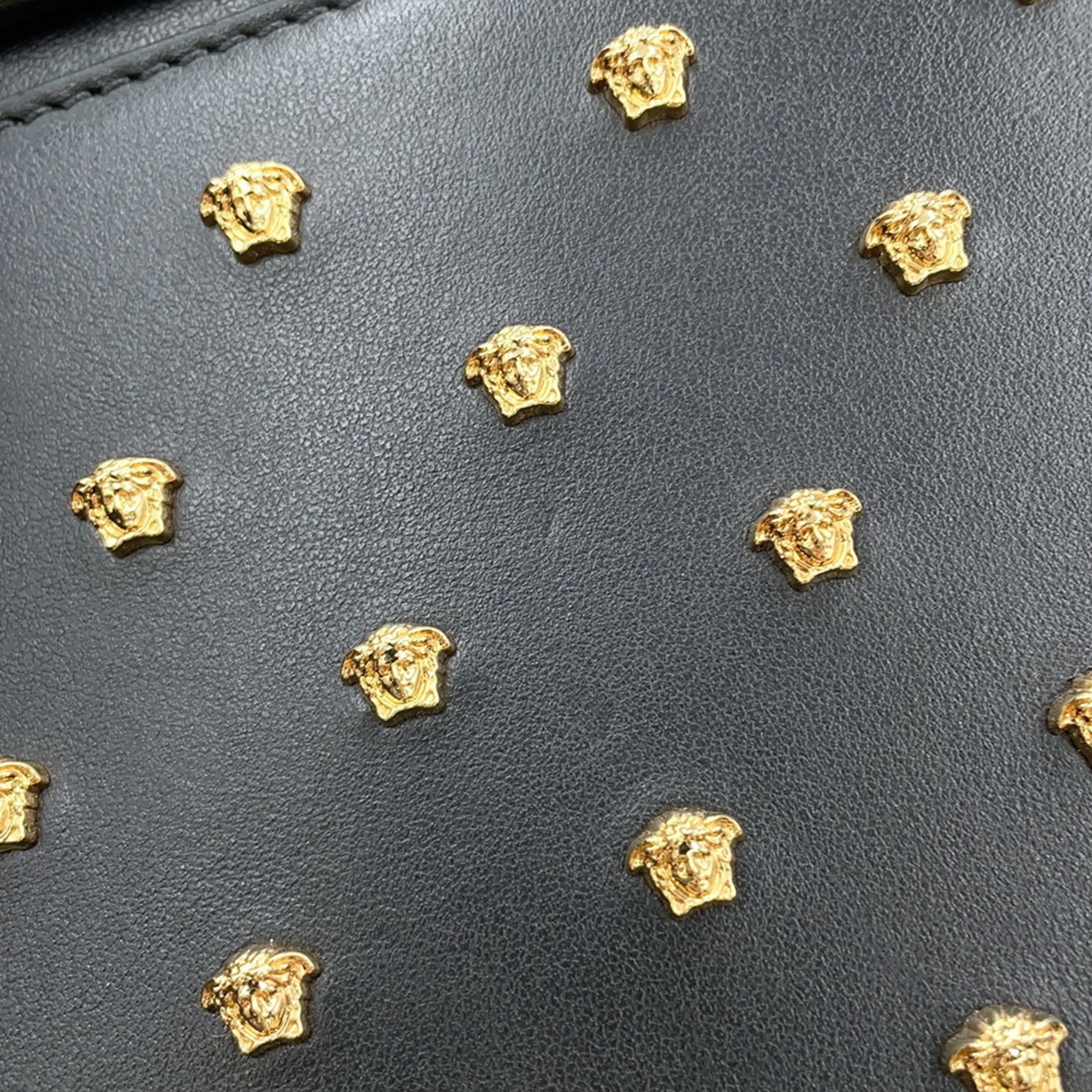 VERSACE Black Leather Shoulder Bag