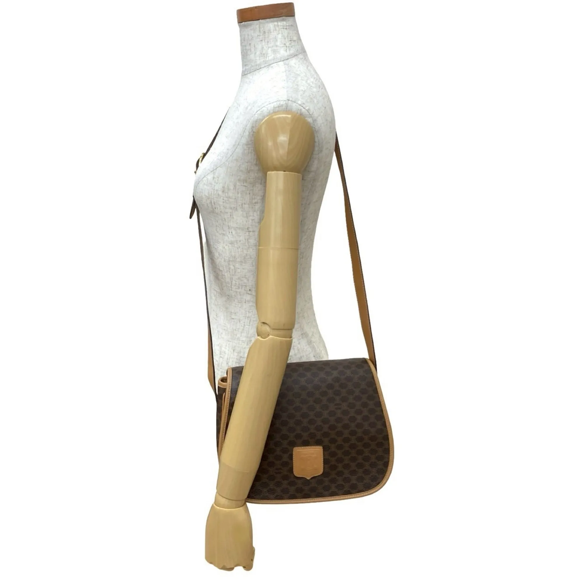 CELINE Brown Leather Shoulder Bag