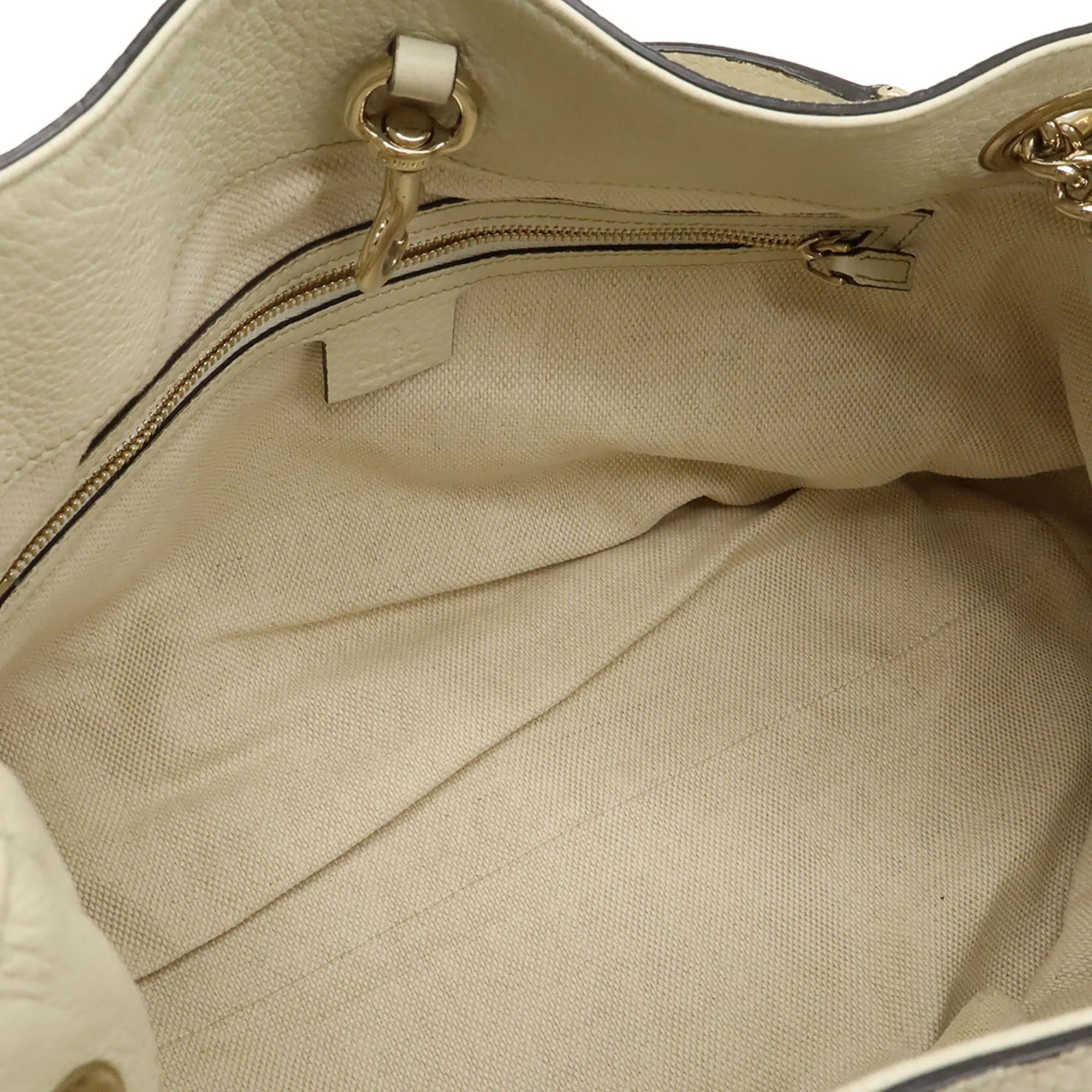 GUCCI White Leather Shoulder Bag