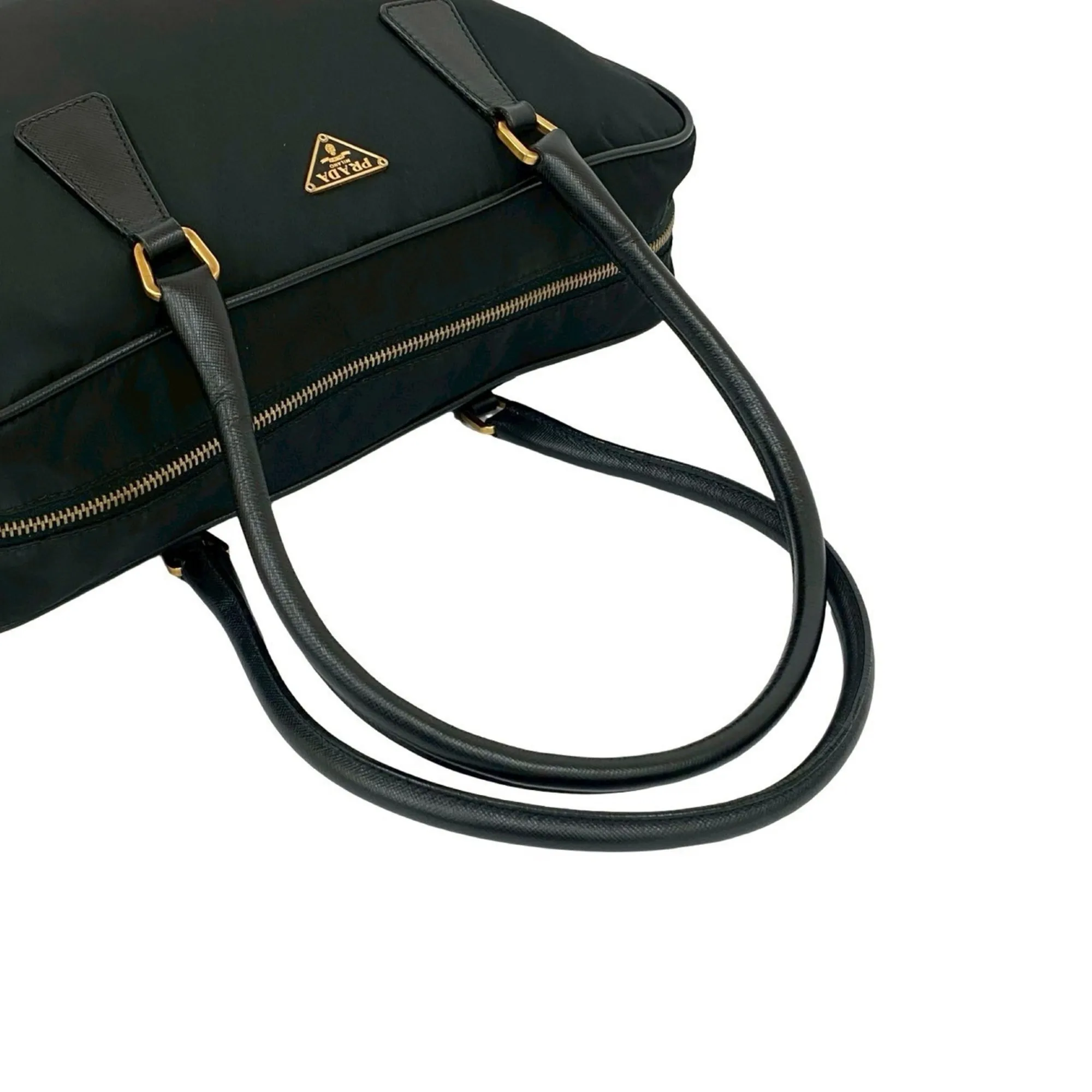 PRADA Black Leather Saffiano Tote Bag