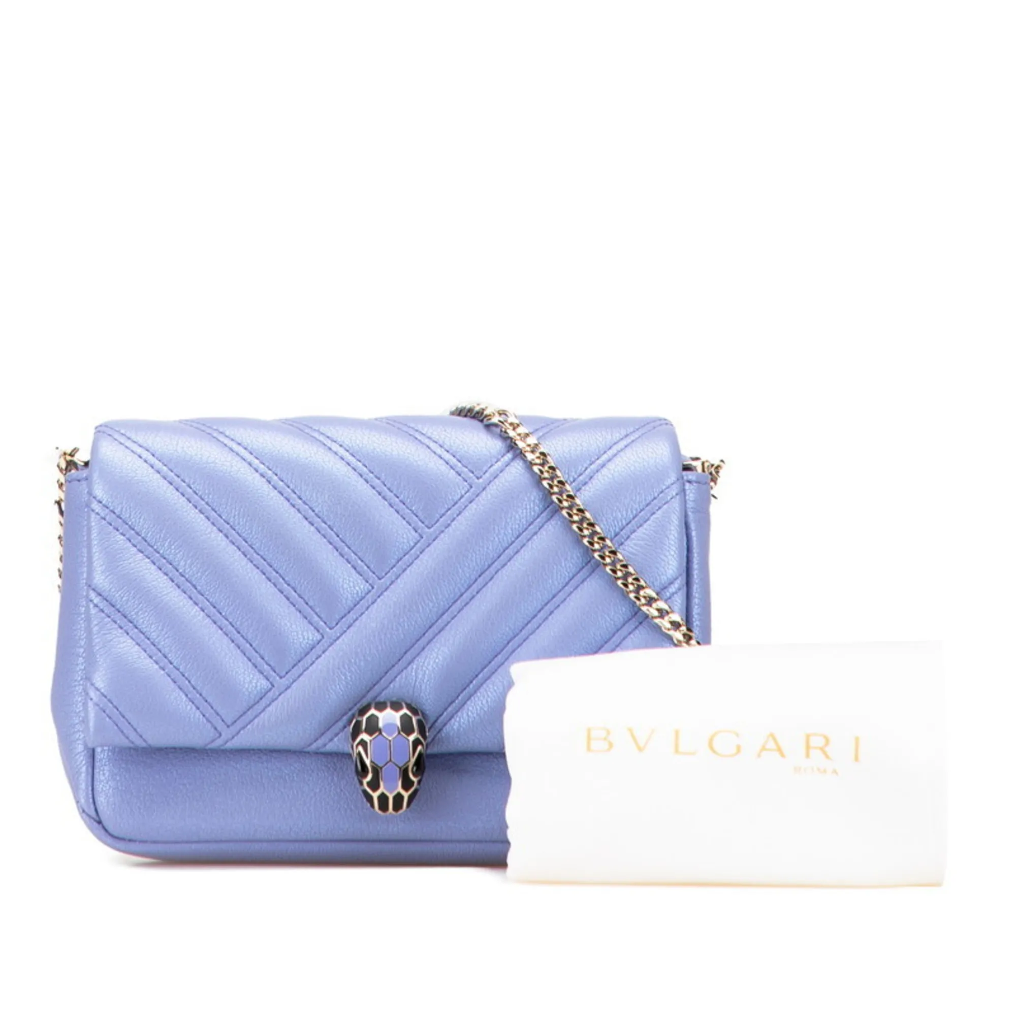 BVLGARI Purple Leather Shoulder Bag