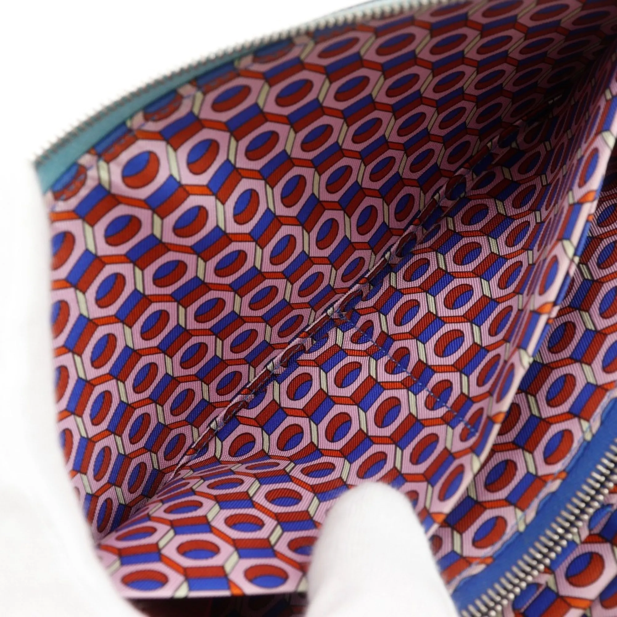 HERMES Blue Leather Wallet