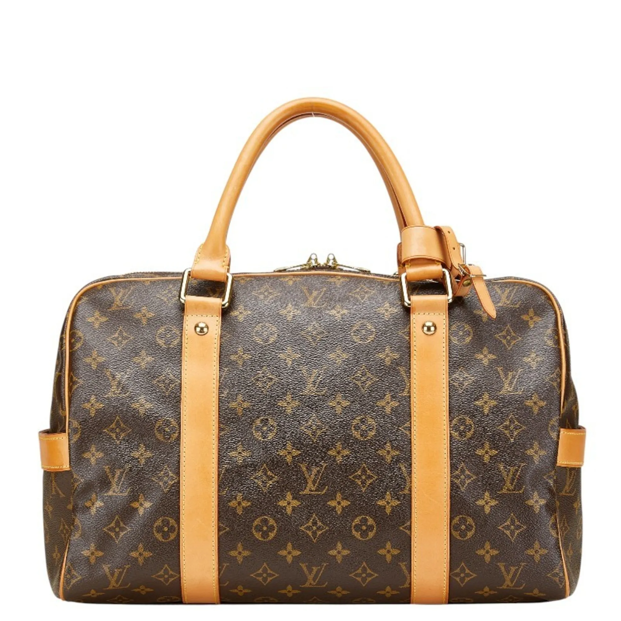 LOUIS VUITTON Brown Monogram Leather Boston Bag