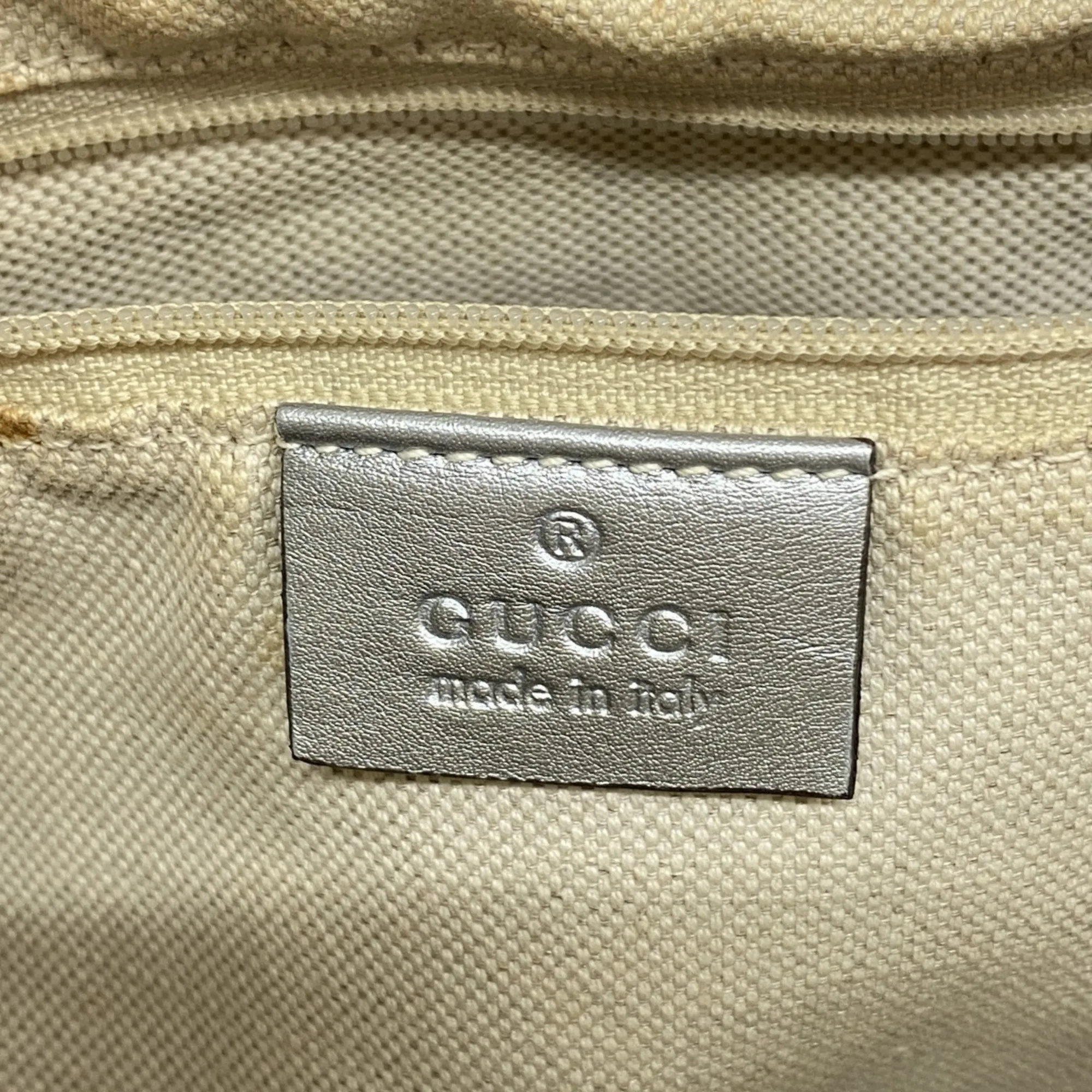 GUCCI Silver Leather Bag