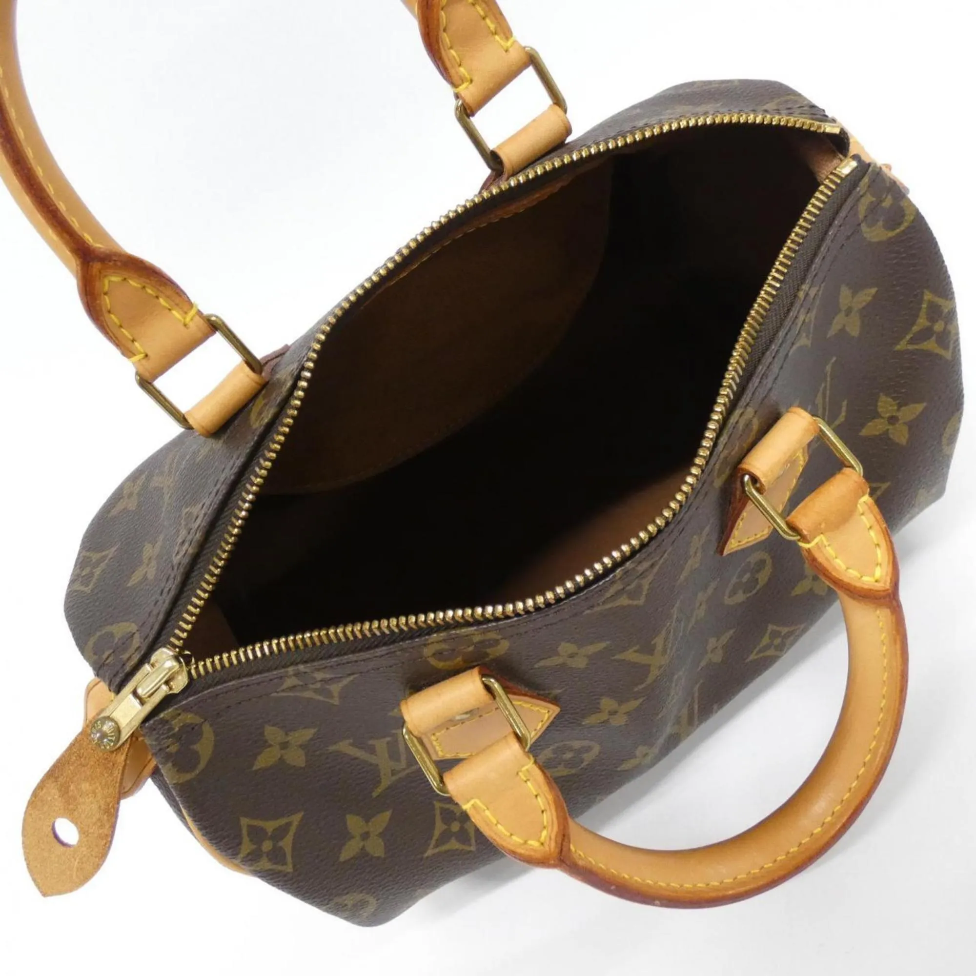 LOUIS VUITTON Brown Monogram Speedy 25 Boston Bag