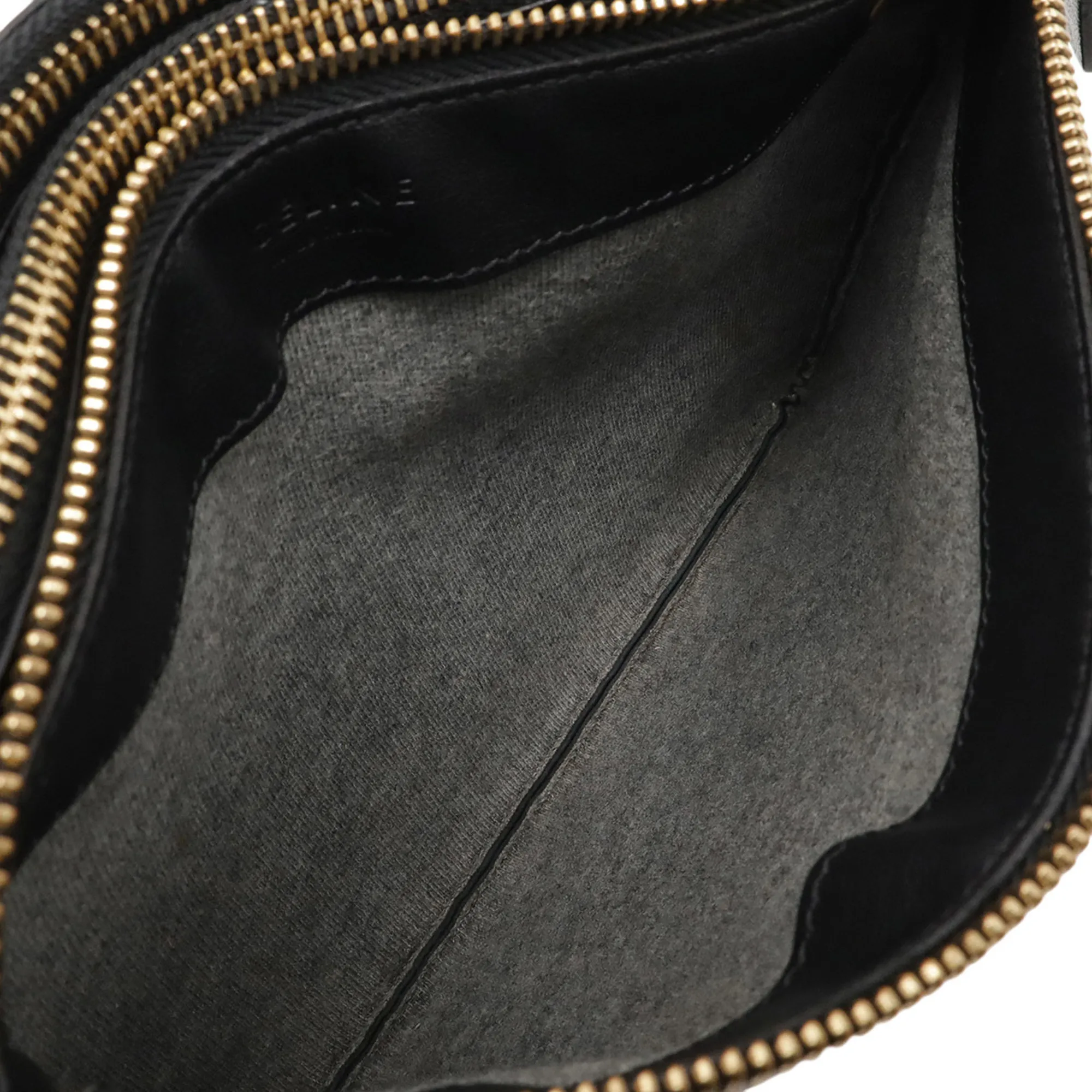 CELINE Black Leather Shoulder Bag