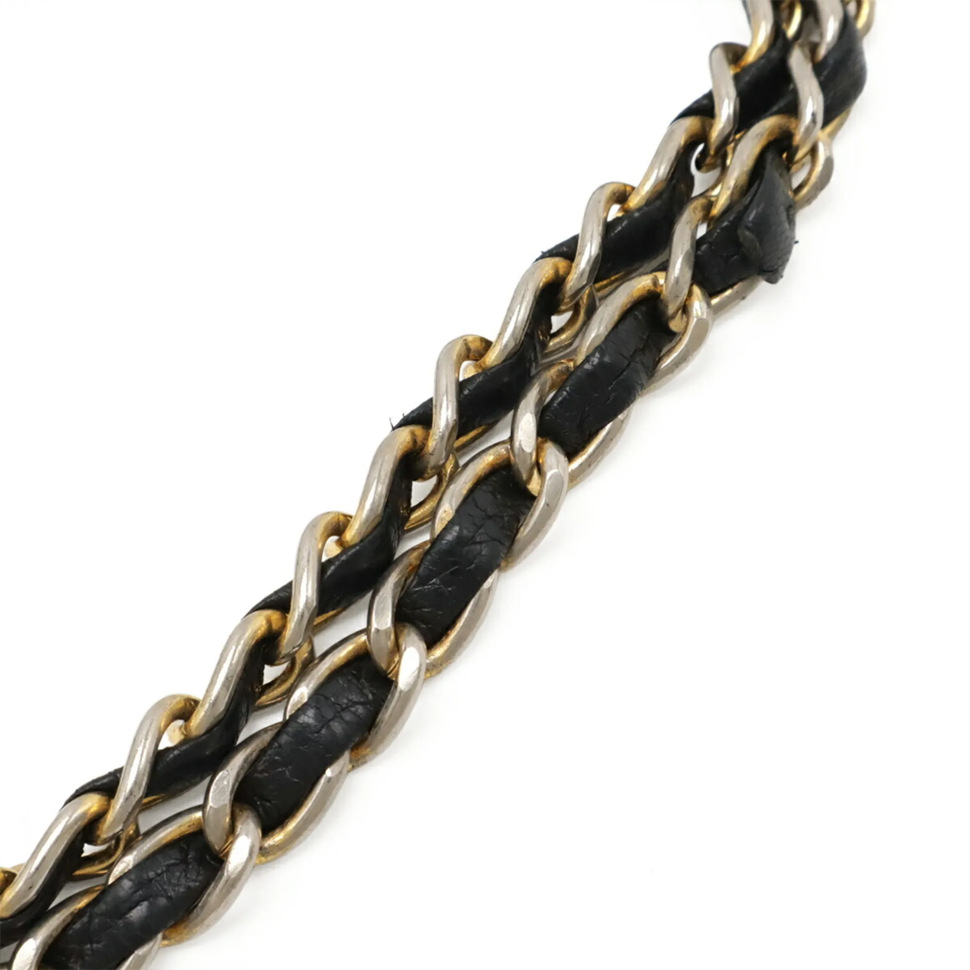 CHANEL Black Leather Logo Shoulder Bag