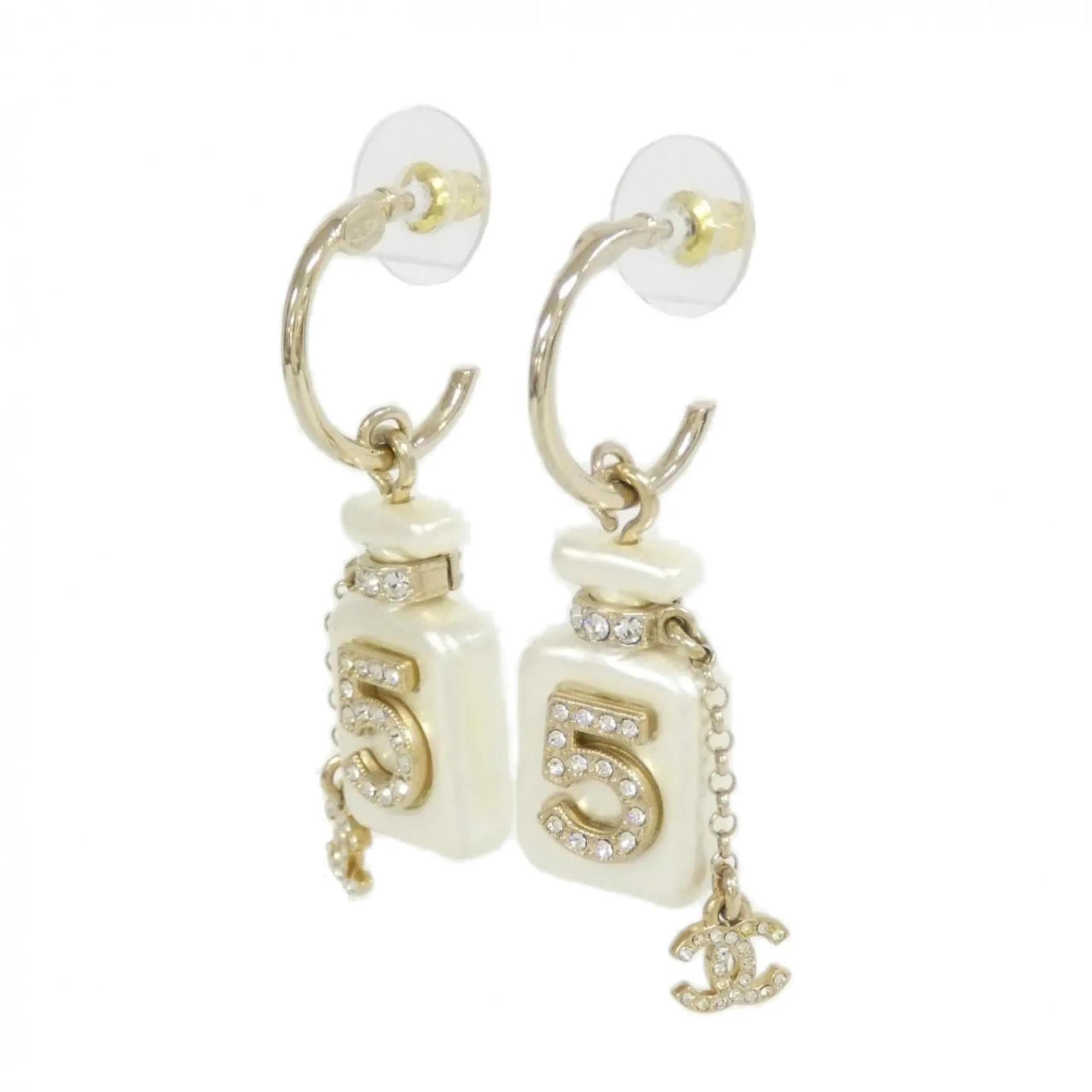 CHANEL White Earrings