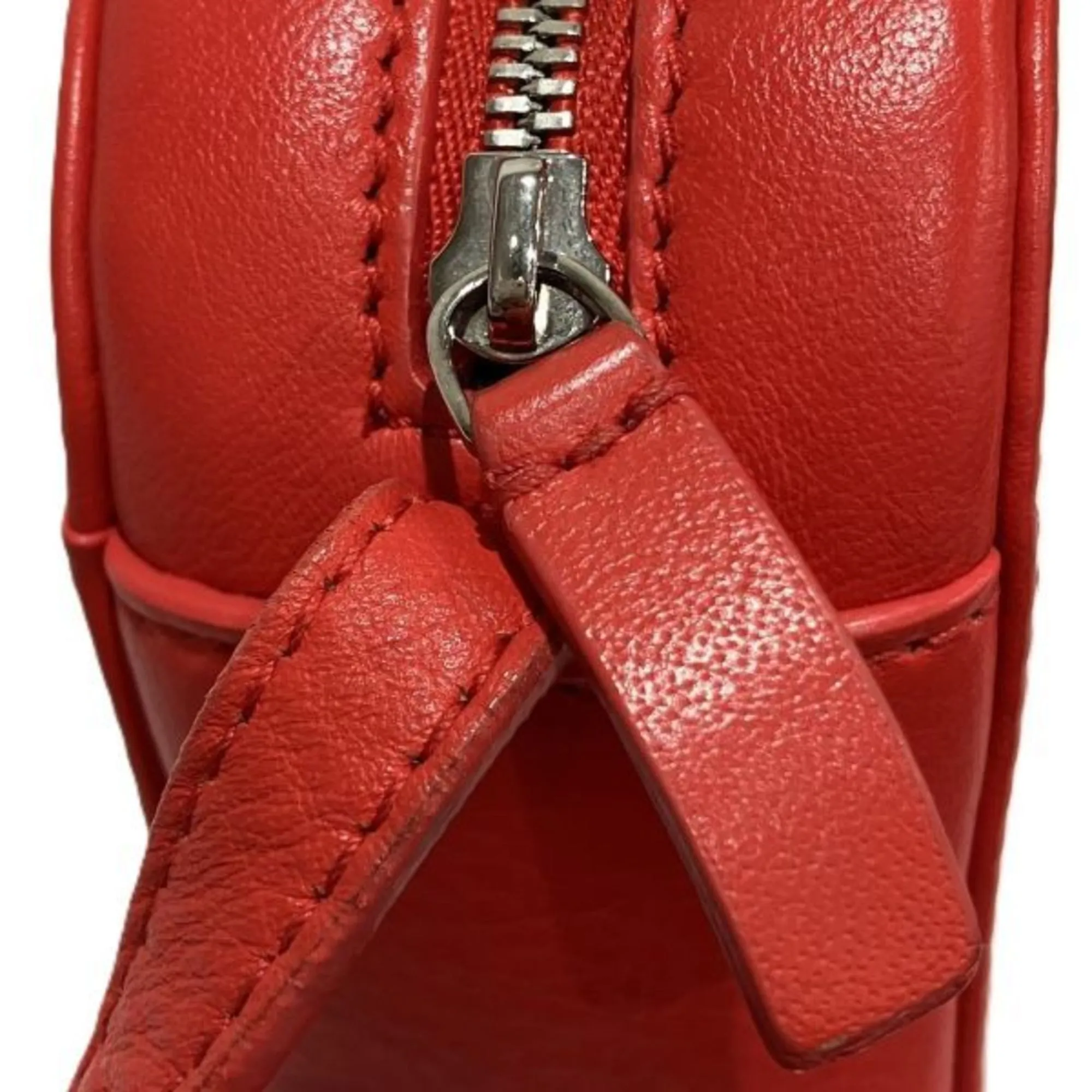 BALENCIAGA Red Leather Shoulder Bag