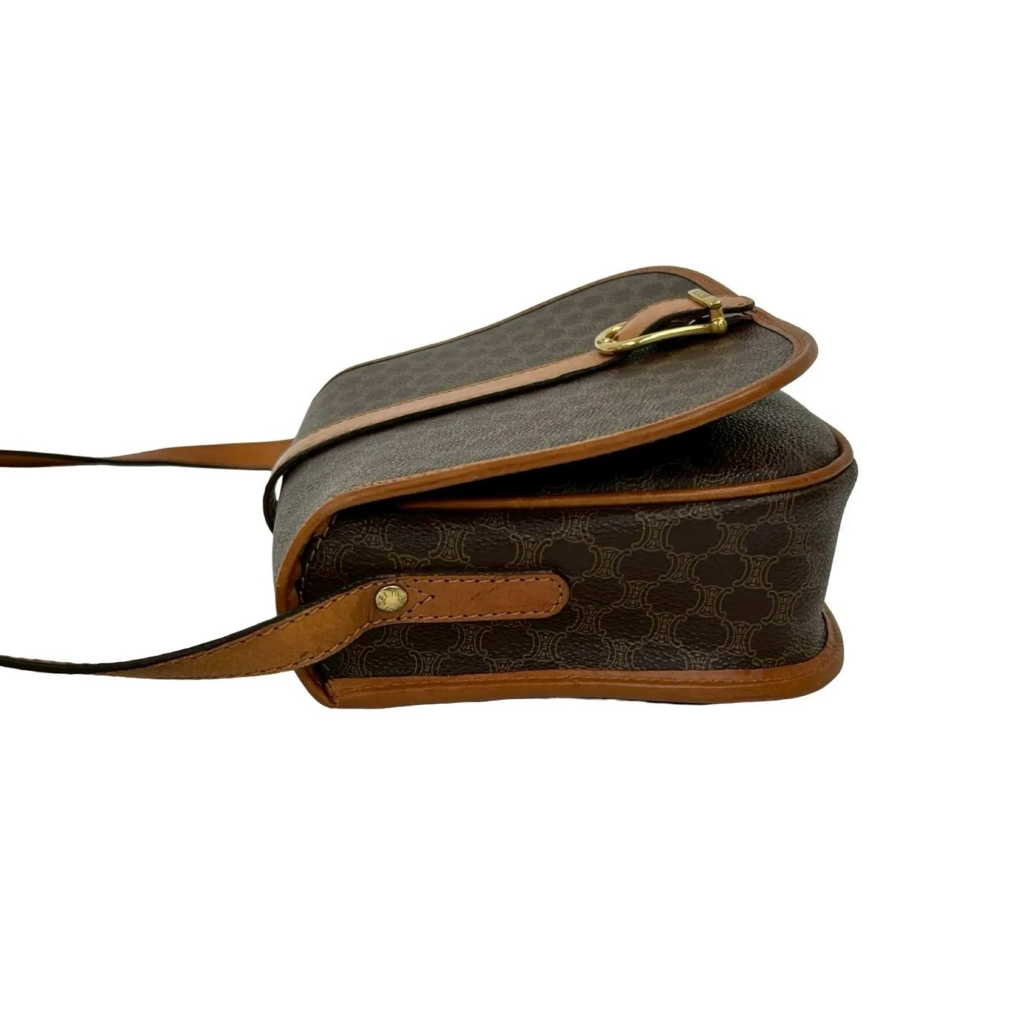 CELINE Brown Leather Shoulder Bag