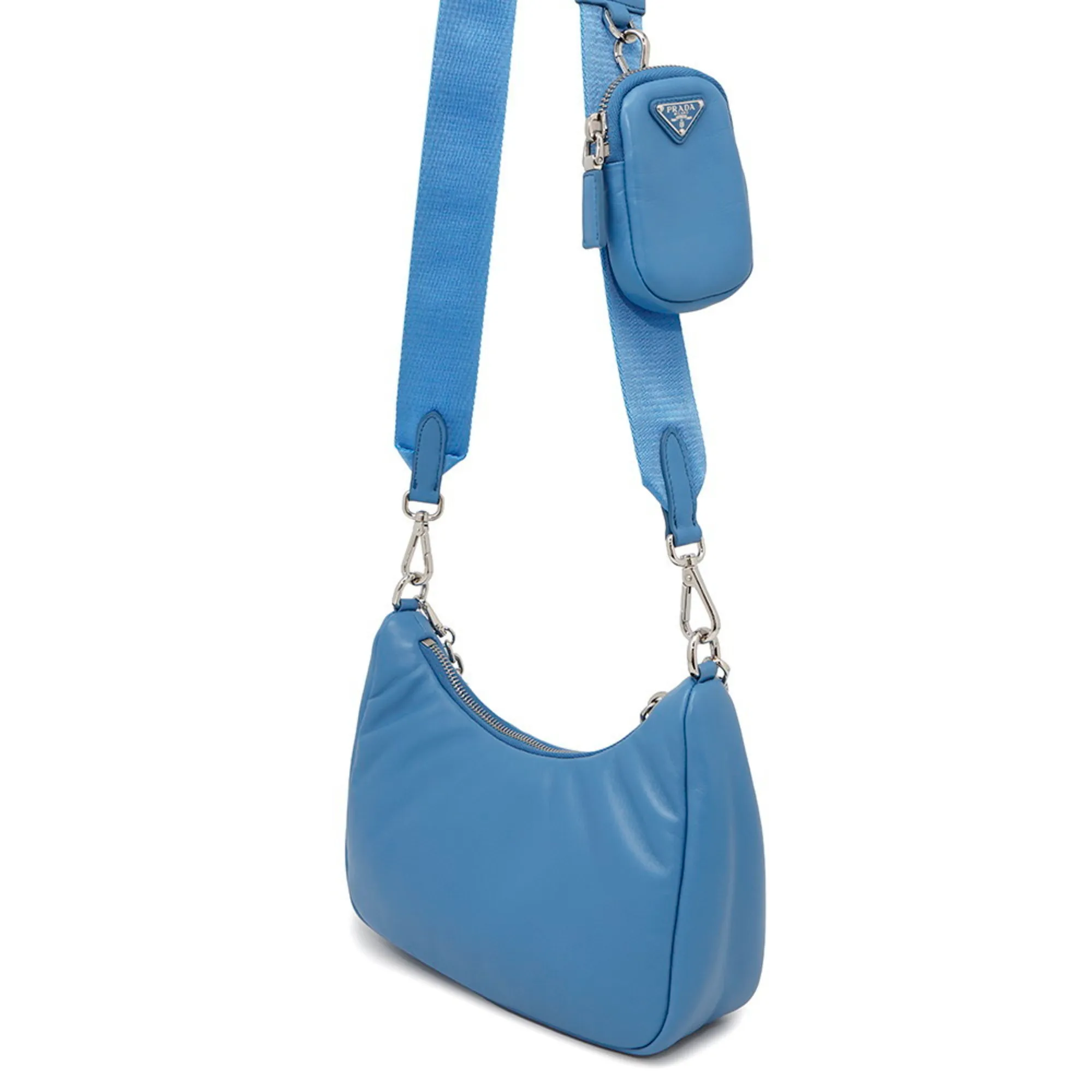 PRADA Blue Leather Shoulder Bag