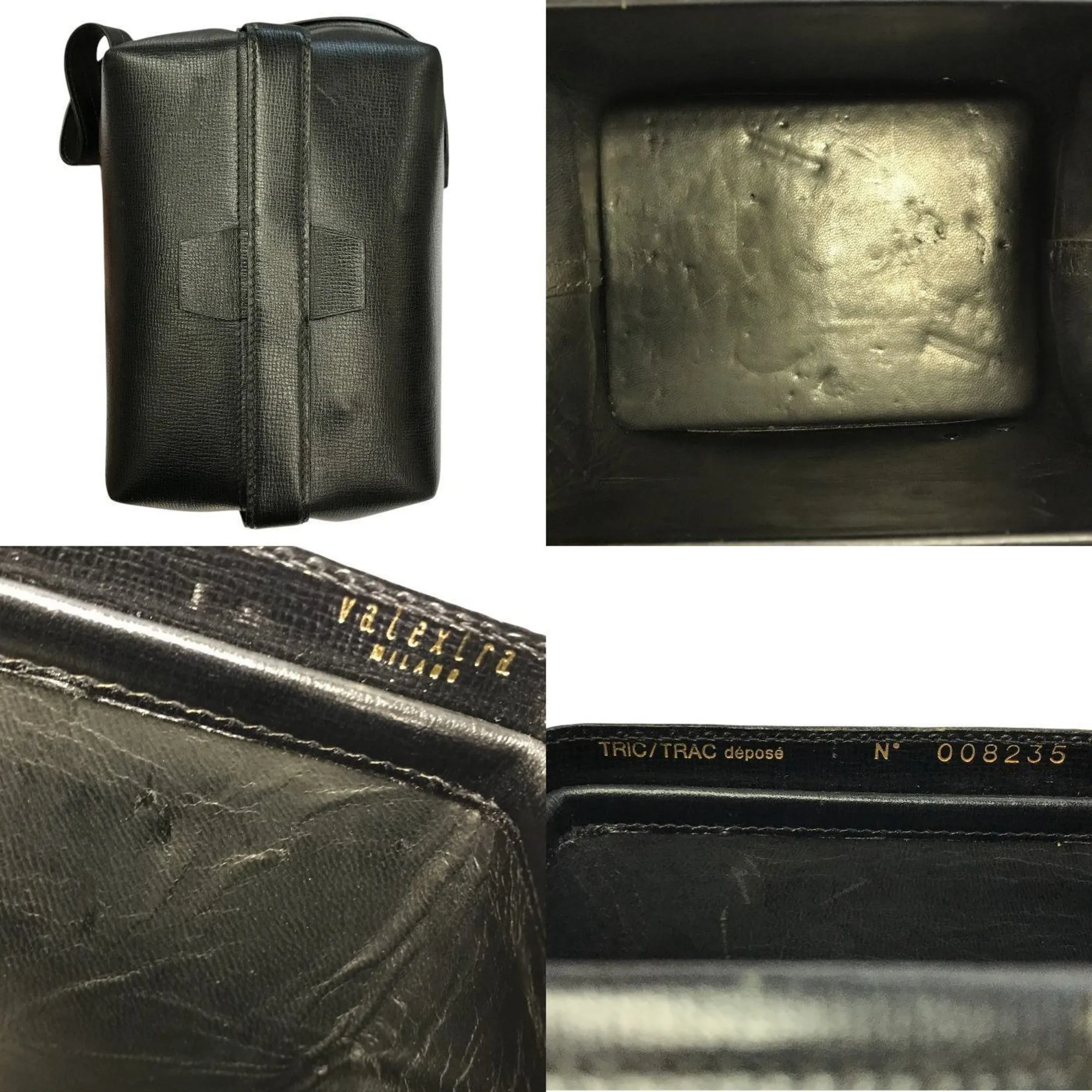 VALEXTRA Black Leather Pouch