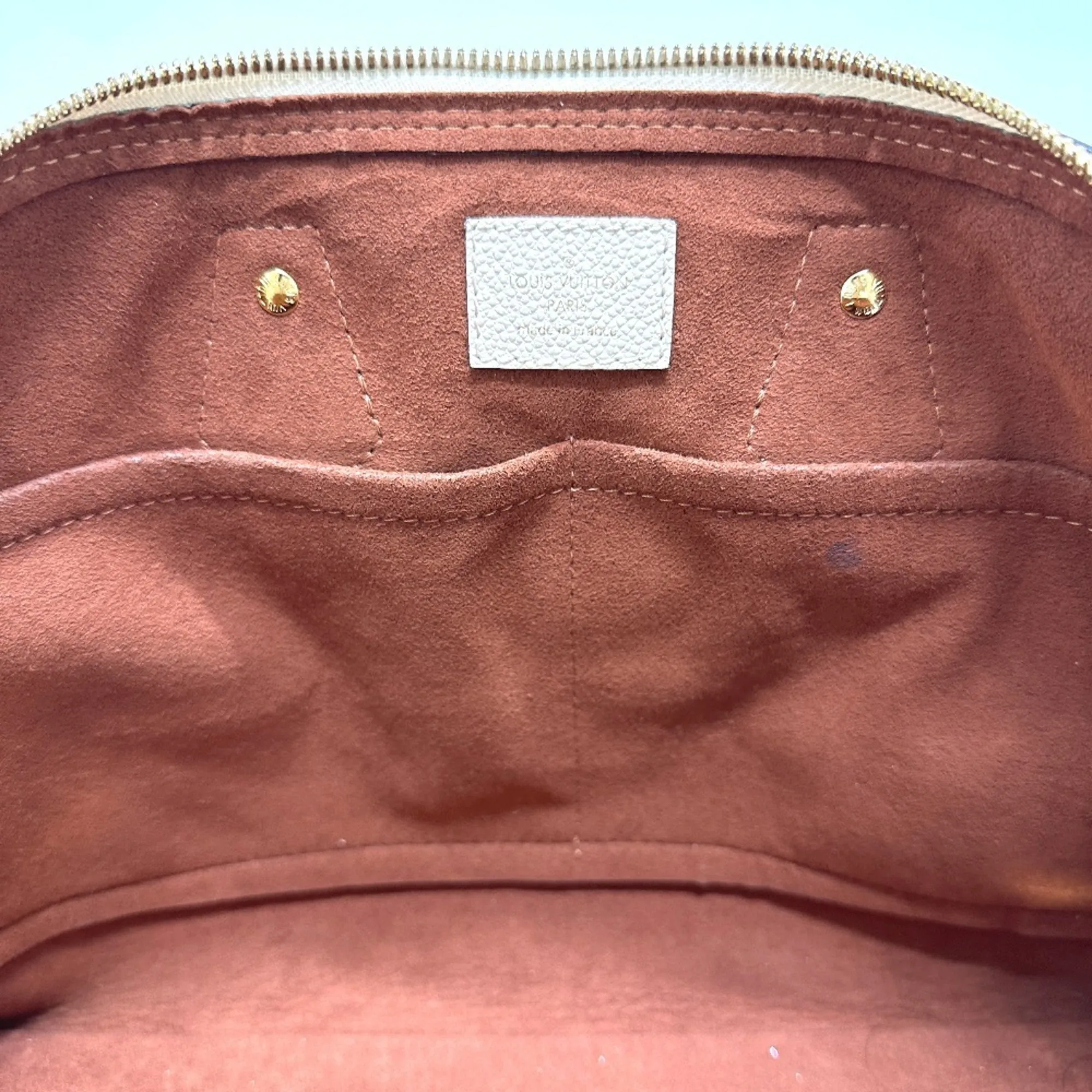 LOUIS VUITTON Cream Monogram Leather Alma Bag