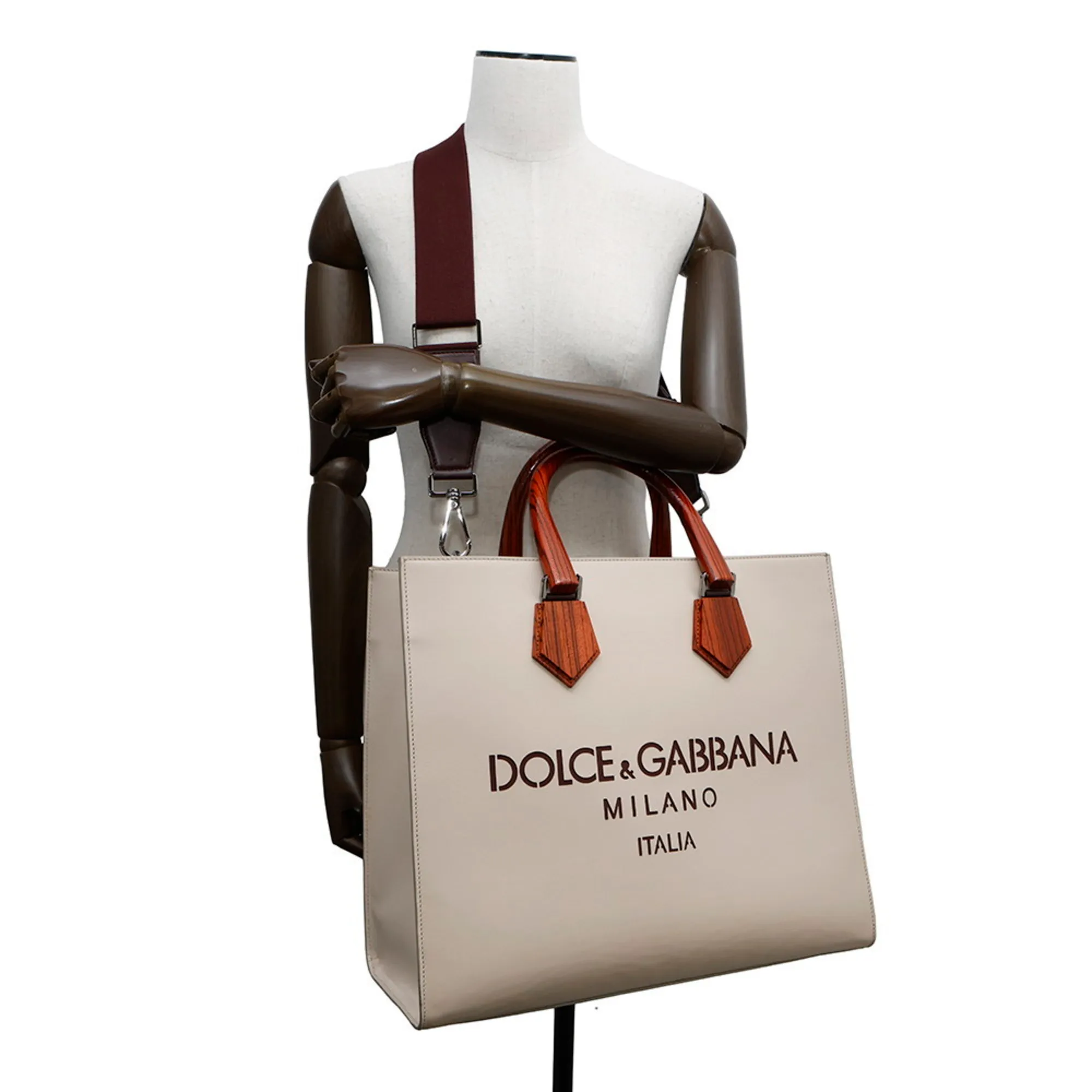 DOLCE & GABBANA White Leather Tote Bag