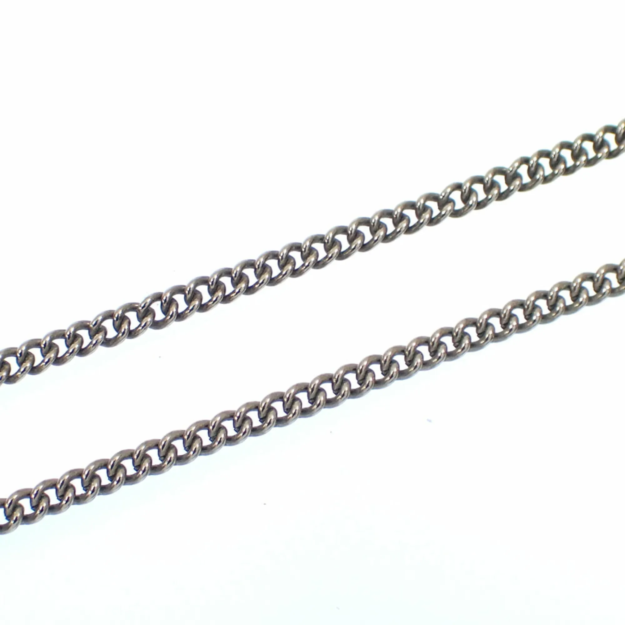 CHANEL Silver Logo Necklace